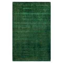Tapis de sol en laine Overdyed One-of-a-Kind Green 6' 1" x 9' 5"