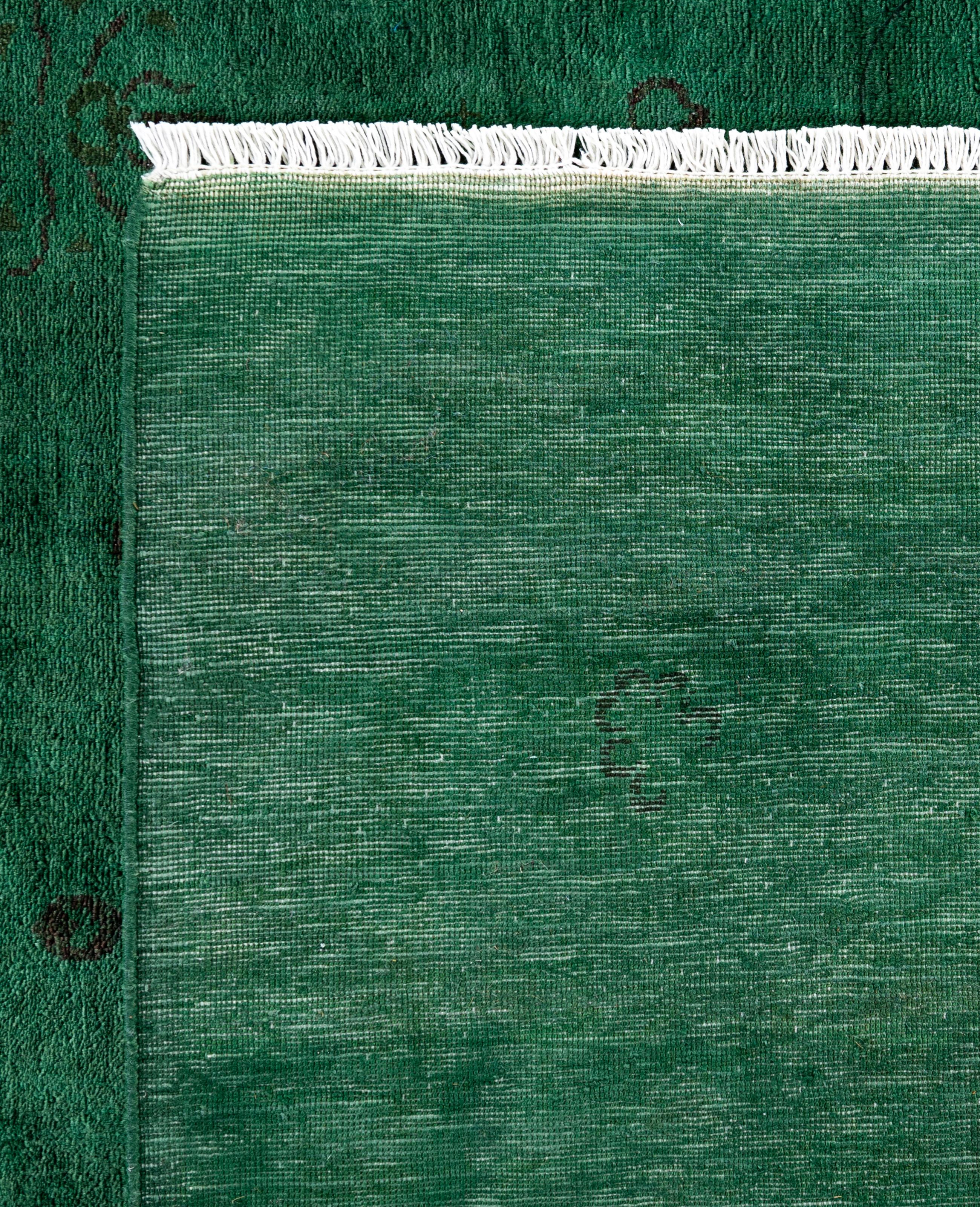 Tapis de sol en laine Overdyed One-of-a-Kind Green 6' 3