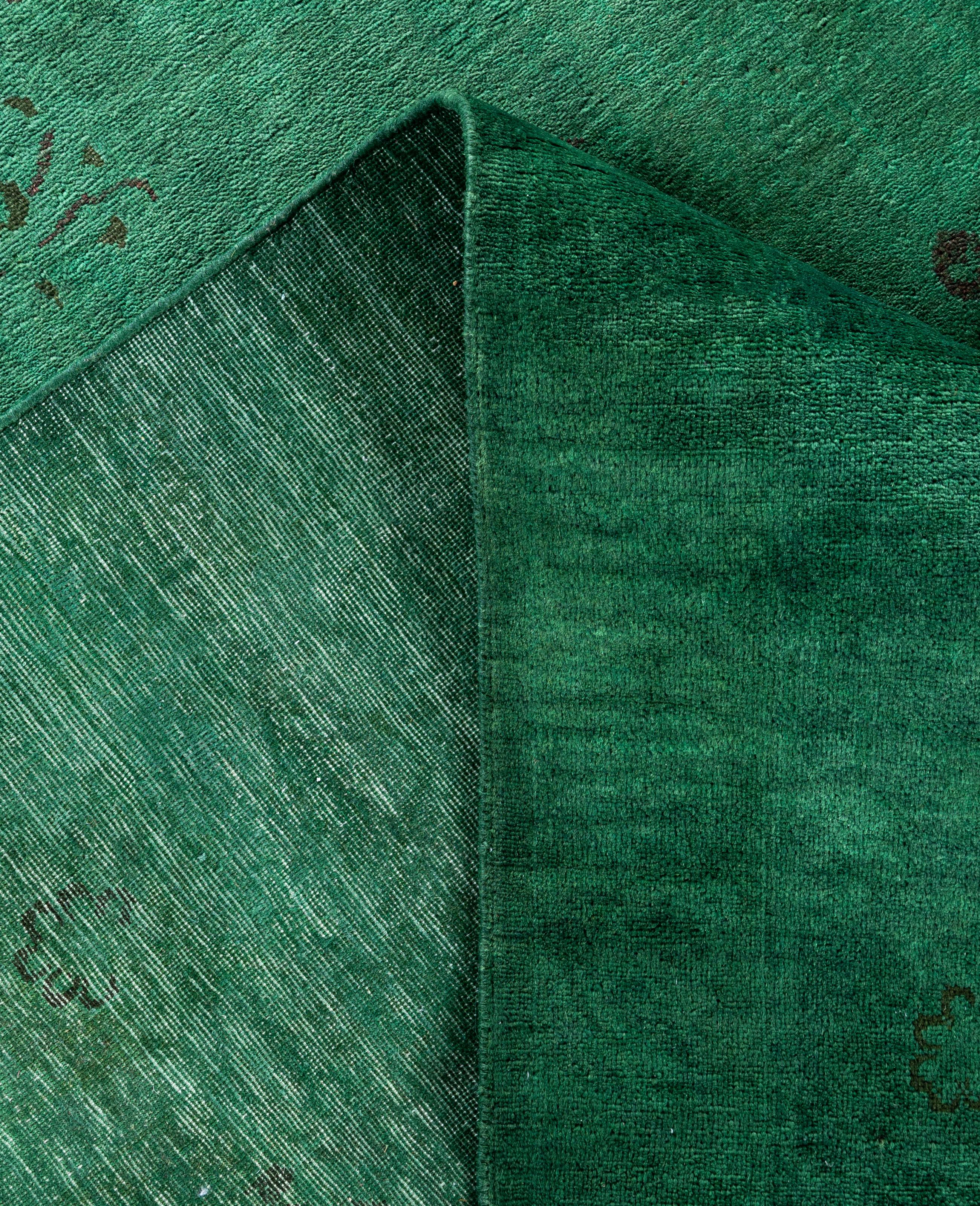 XXIe siècle et contemporain Tapis de sol en laine Overdyed One-of-a-Kind Green 6' 3