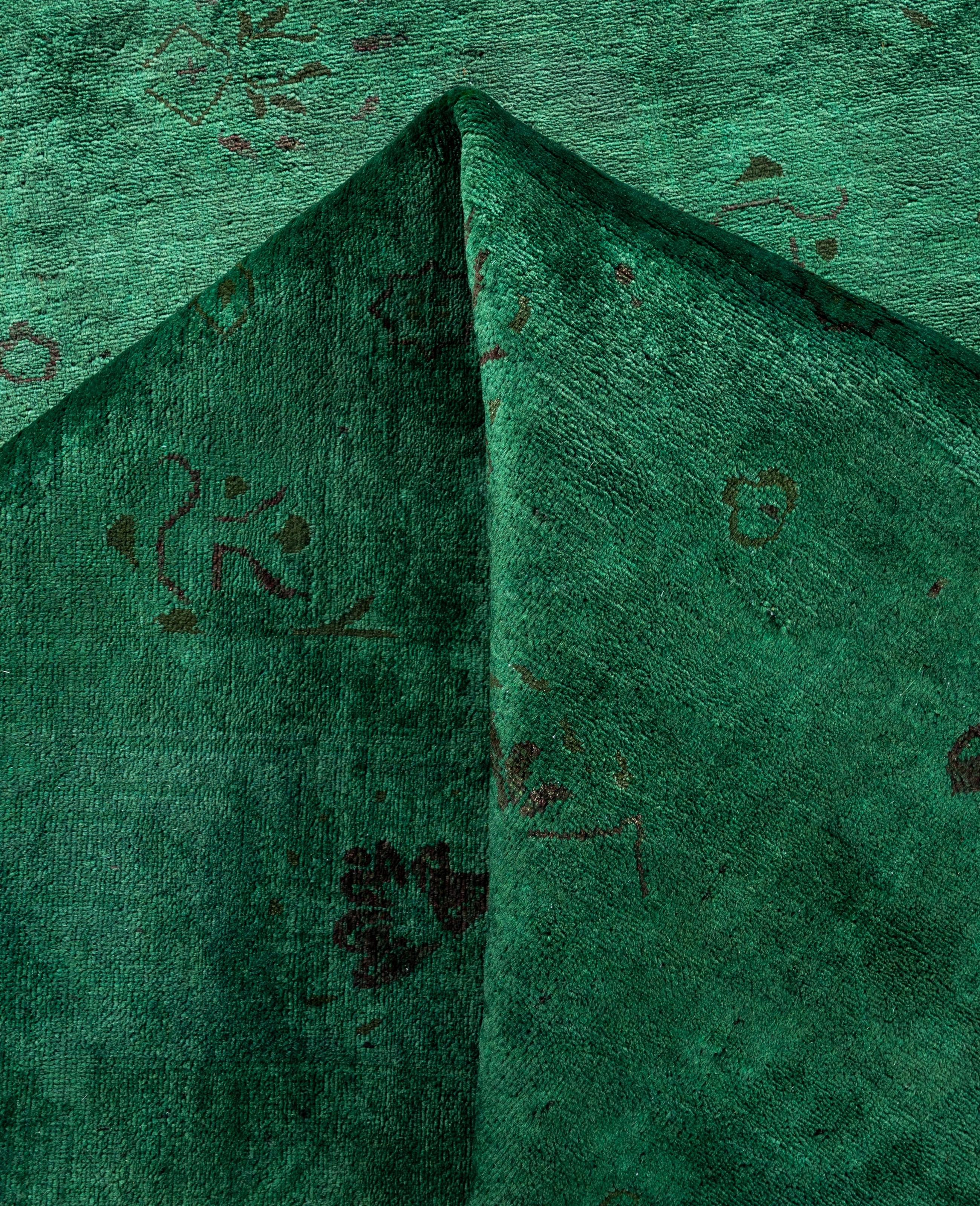 Laine Tapis de sol en laine Overdyed One-of-a-Kind Green 6' 3