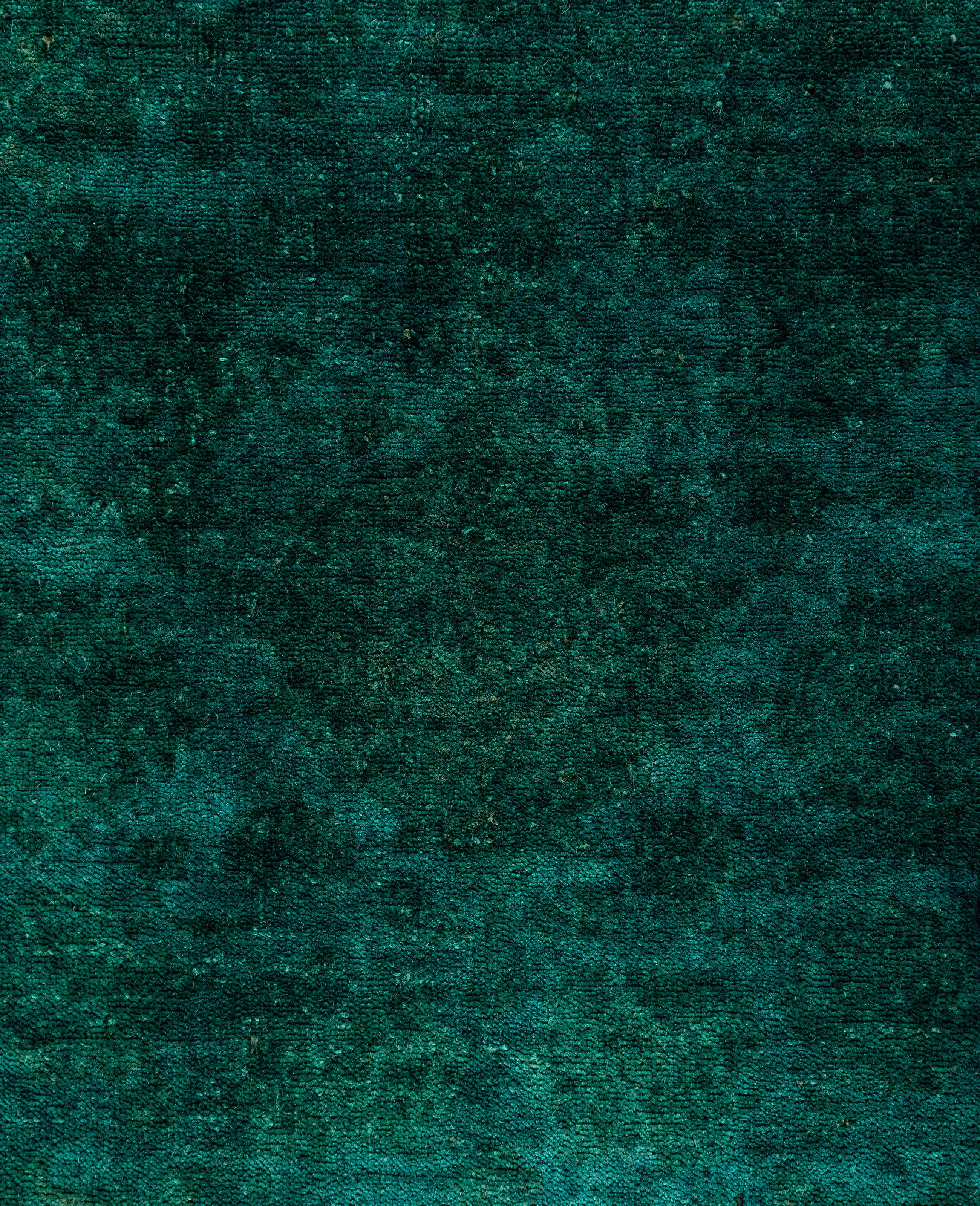Pakistanais Tapis de sol en laine Overdyed One-of-a-Kind Green 8' 0