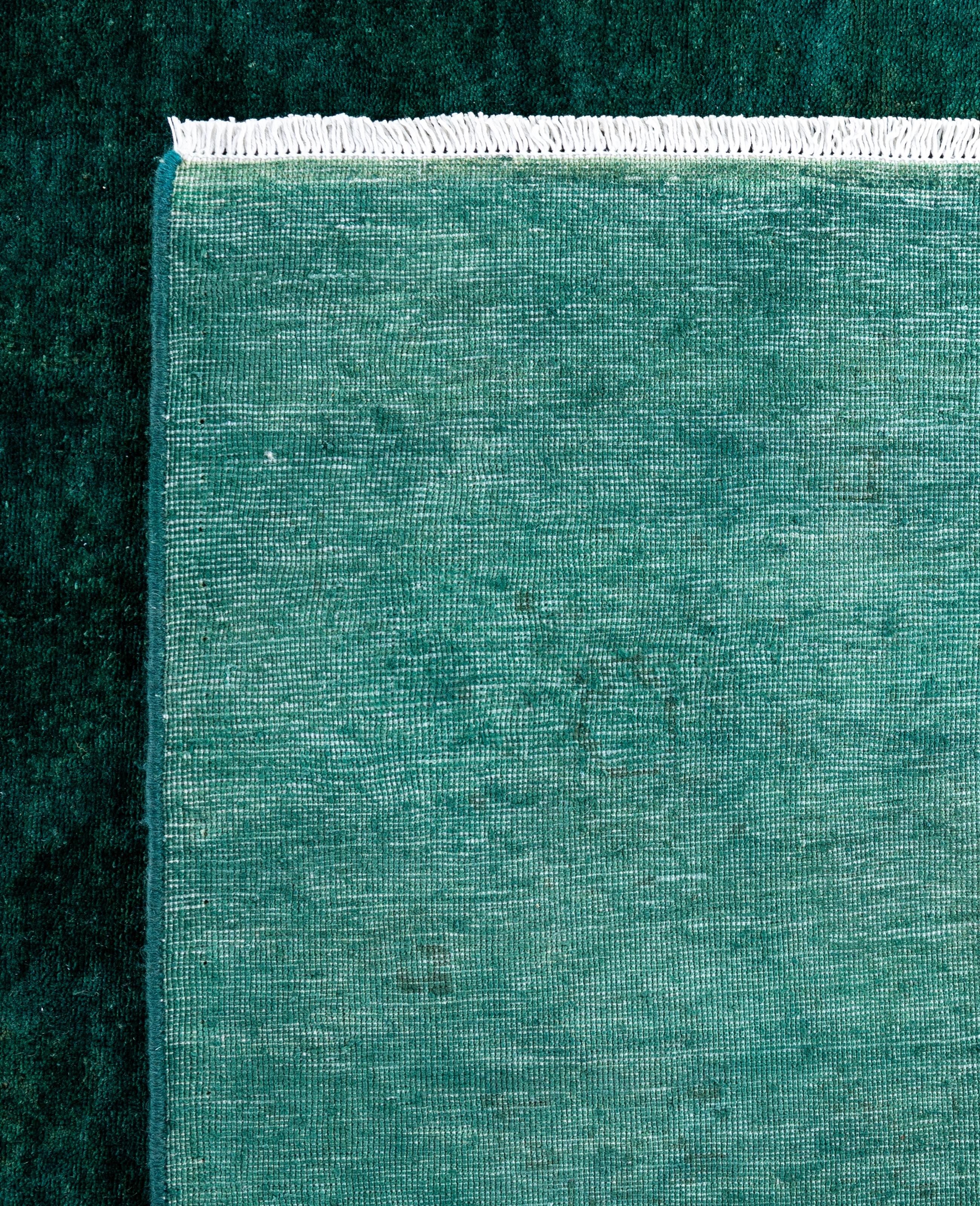 Tapis de sol en laine Overdyed One-of-a-Kind Green 8' 0