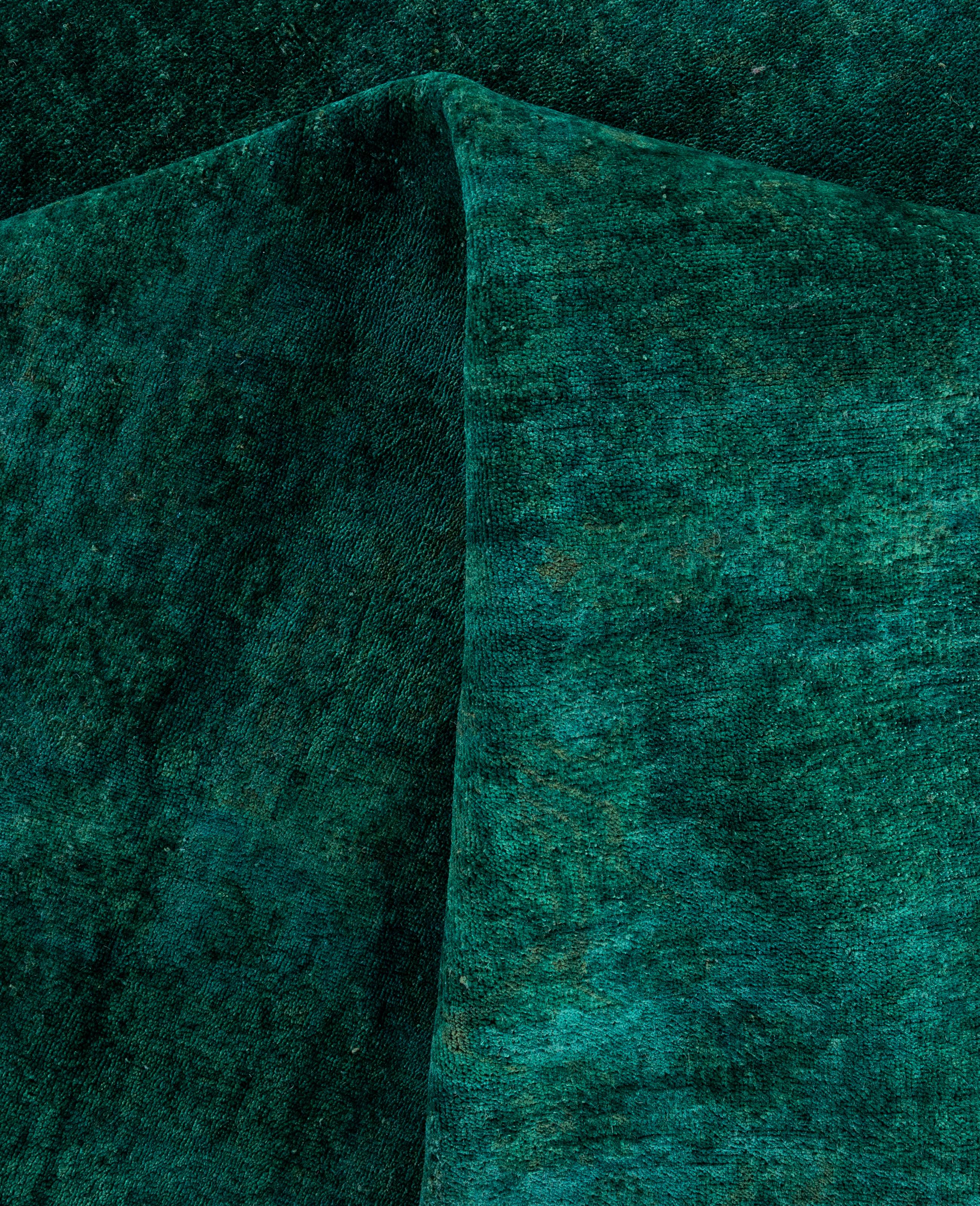Laine Tapis de sol en laine Overdyed One-of-a-Kind Green 8' 0