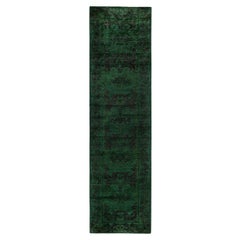 Runner in lana verde tinto in massa 2' 8" x 9' 10"