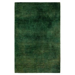 Overdyed One-of-a-Kind Wool Green Runner 2' 9" x 4' 3"