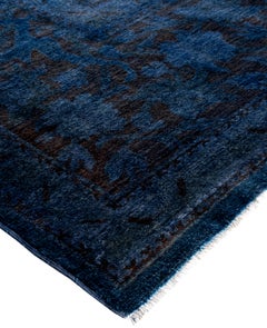Overdyed One-of-a-Kind Wool Navy Area Rug 11' 9" x 14' 10"