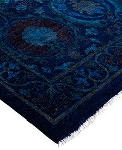 Overdyed One-of-a-Kind Wool Navy Area Rug 12' 1" x 17' 7"