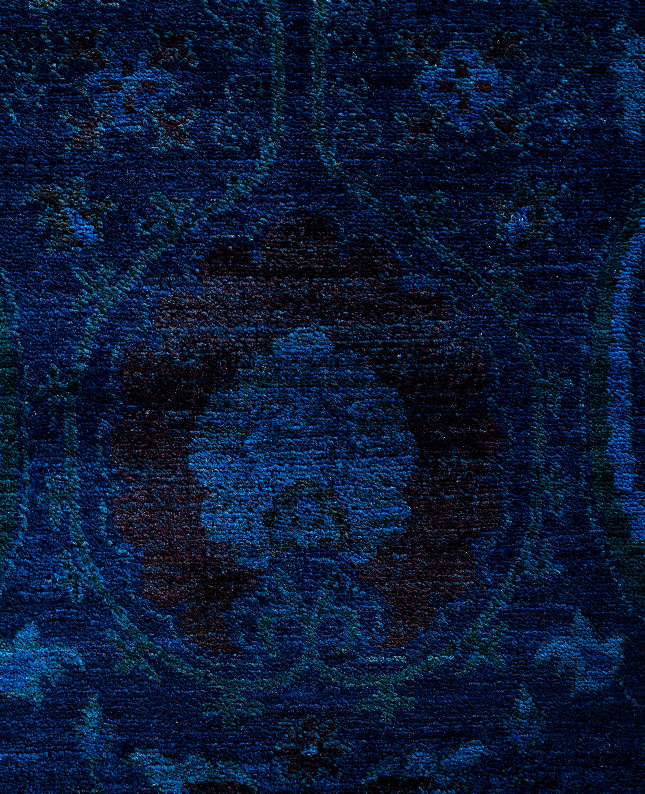 Overdyed Einzigartige Wolle Marine Bereich Teppich 12' 1