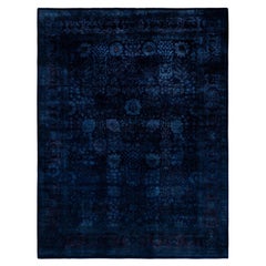 Overdyed Einzigartige Wolle Marine Bereich Teppich 9' 1" x 11' 9"