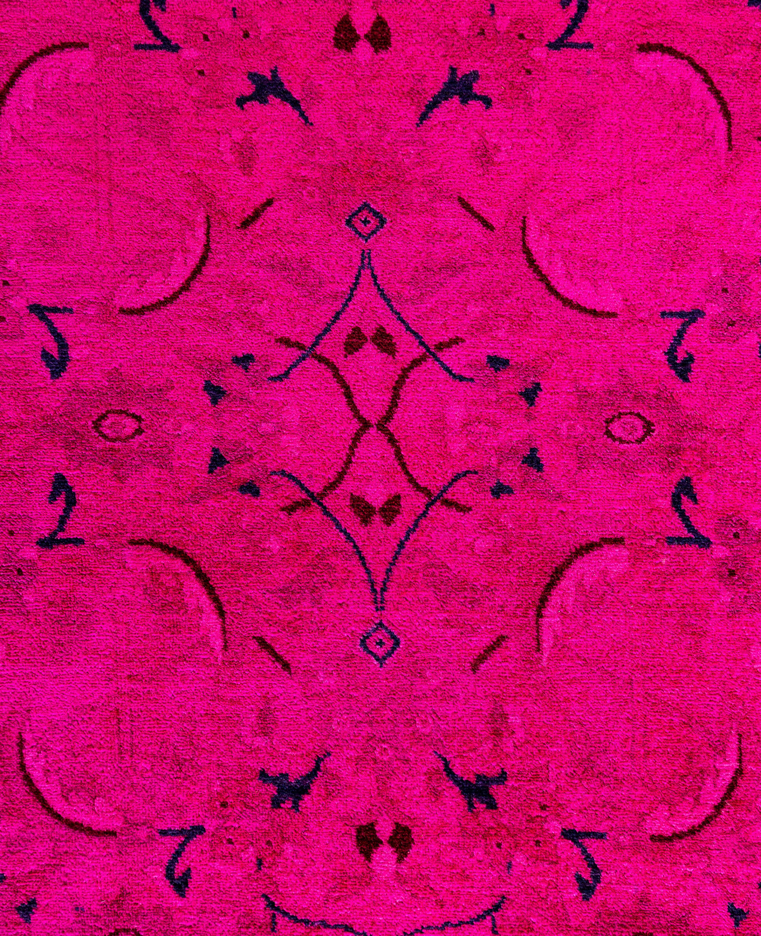 Pakistano Tappeto Area Rosa in Lana Overdyed One-of-a-Kind 10' 1