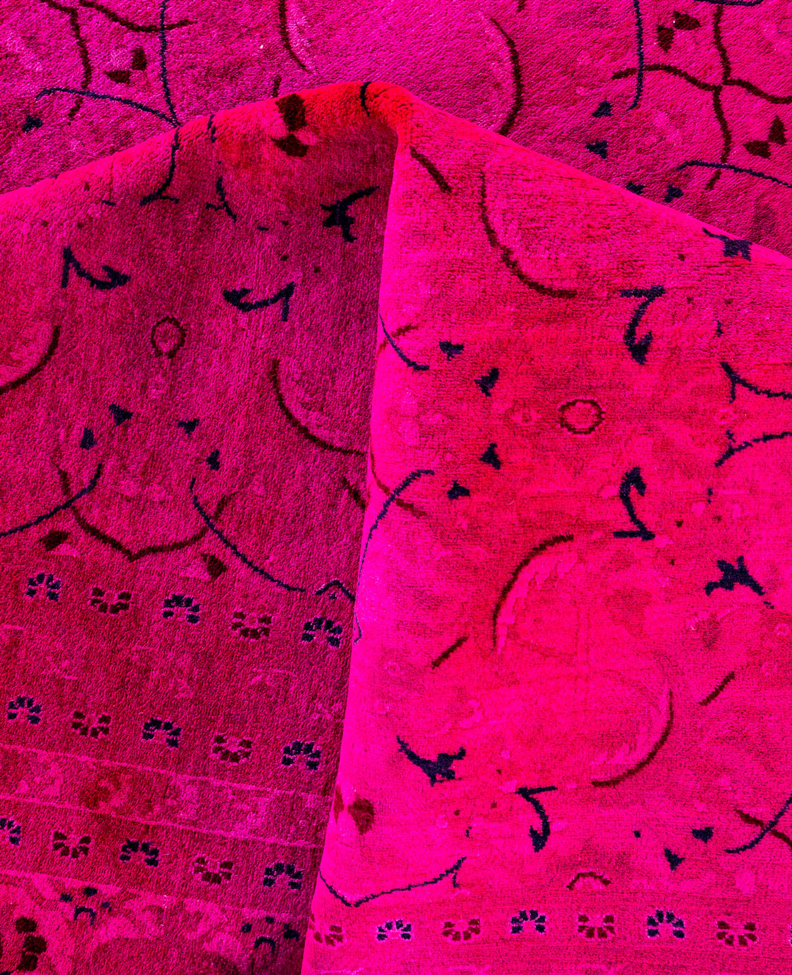 Tappeto Area Rosa in Lana Overdyed One-of-a-Kind 10' 1