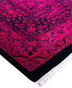 Overdyed Einzigartige Wolle Rosa Bereich Teppich 10' 1" x 15' 7"