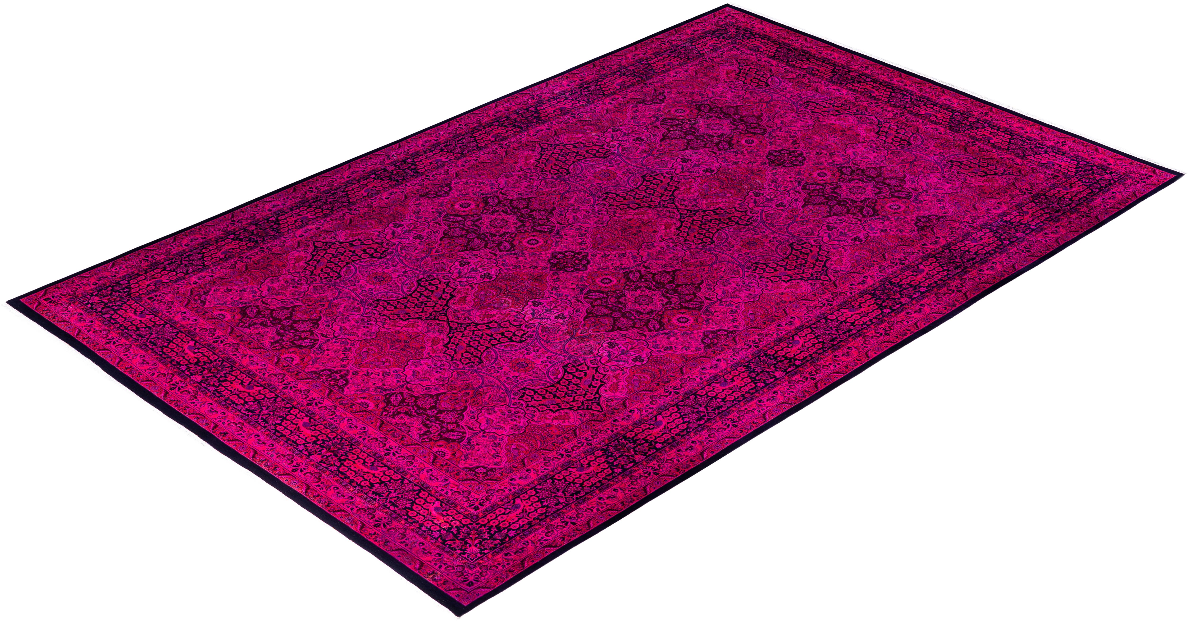 Tappeto Area Rosa in Lana Overdyed One-of-a-Kind 10' 1
