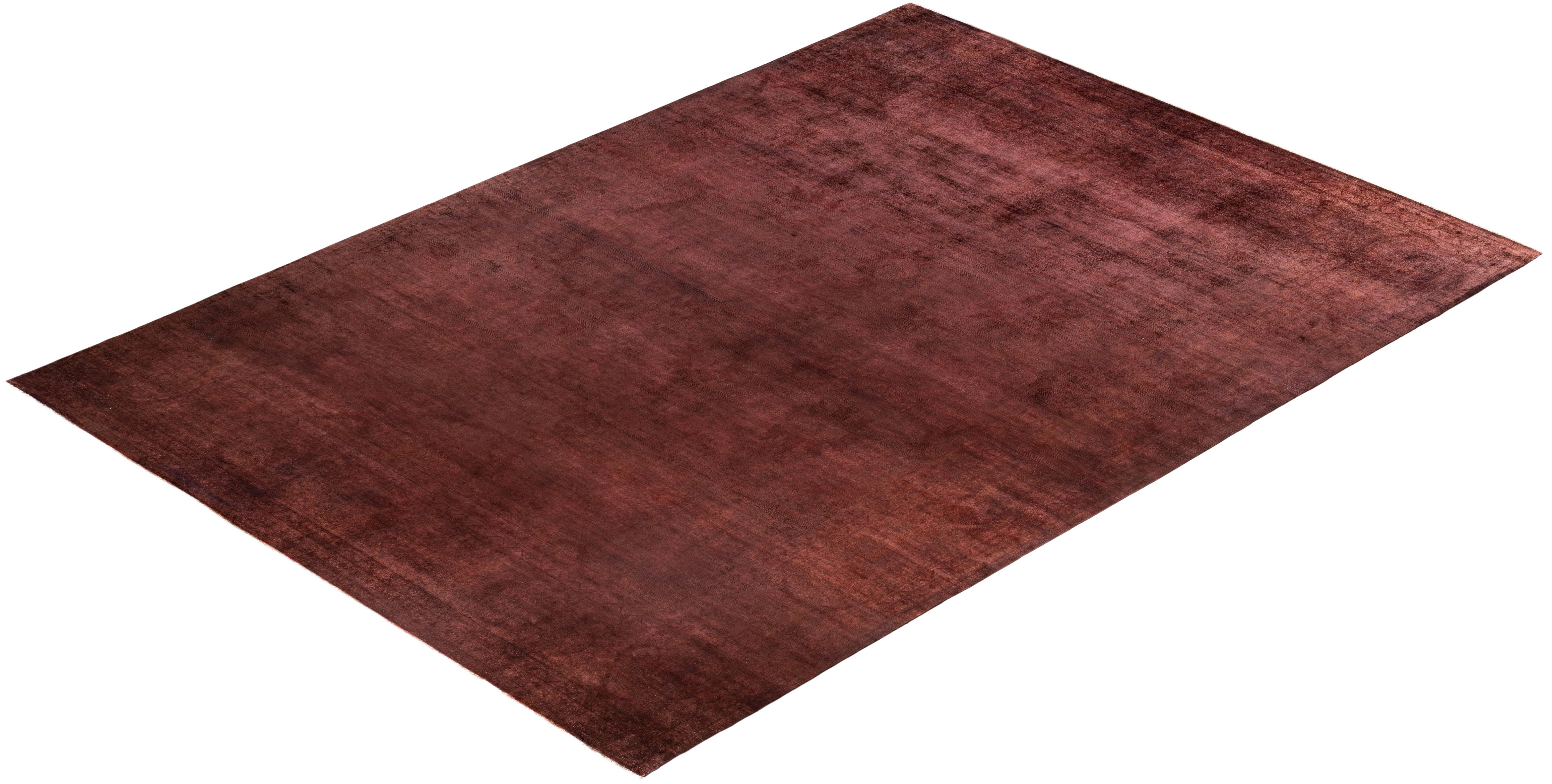 Overdyed One-of-a-Kind Wool Pink Area Rug 10' 8