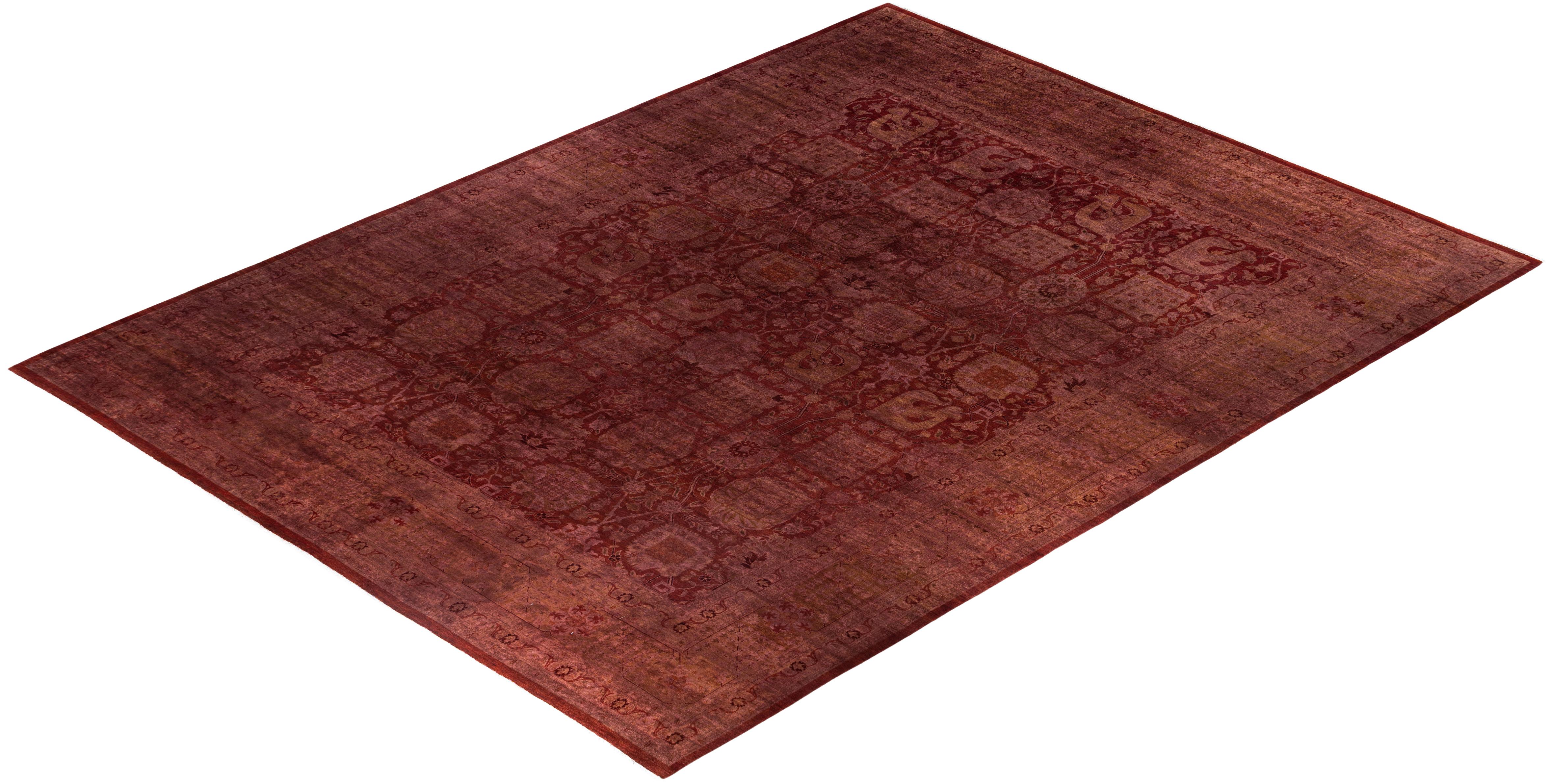 Overdyed One-of-a-Kind Wool Pink Area Rug 11' 10