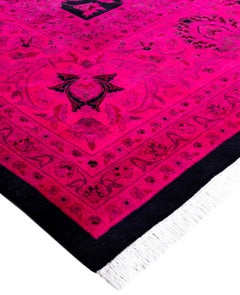Overdyed One-of-a-Kind Wool Pink Area Rug 12' 0" x 18' 2"