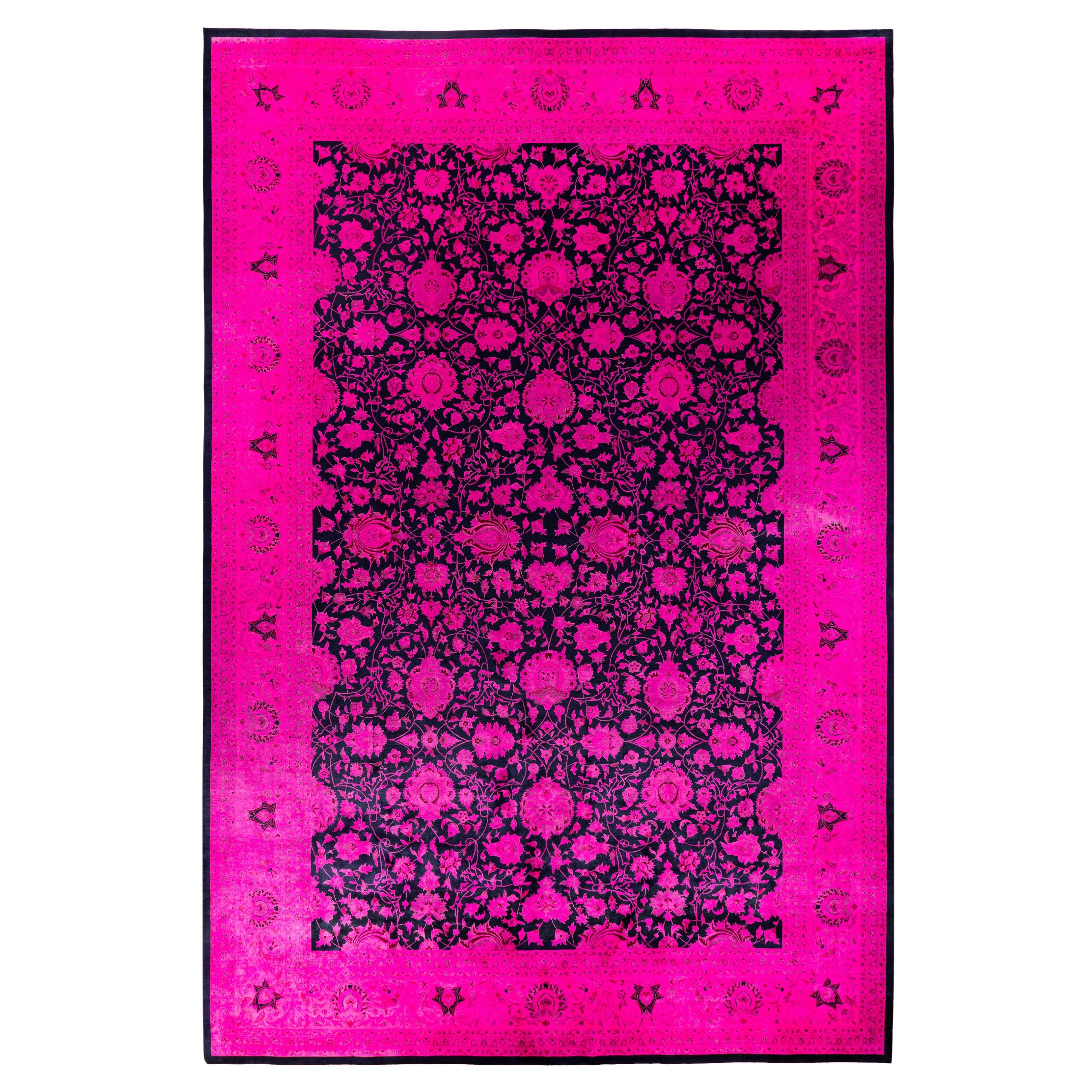 Tappeto Area Rosa in Lana Overdyed One of a-Kind 12' 0" x 18' 2"