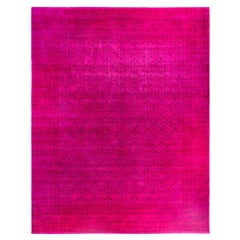 Overdyed One-of-a-Kind Wool Pink Area Rug 12' 1" x 15' 3"
