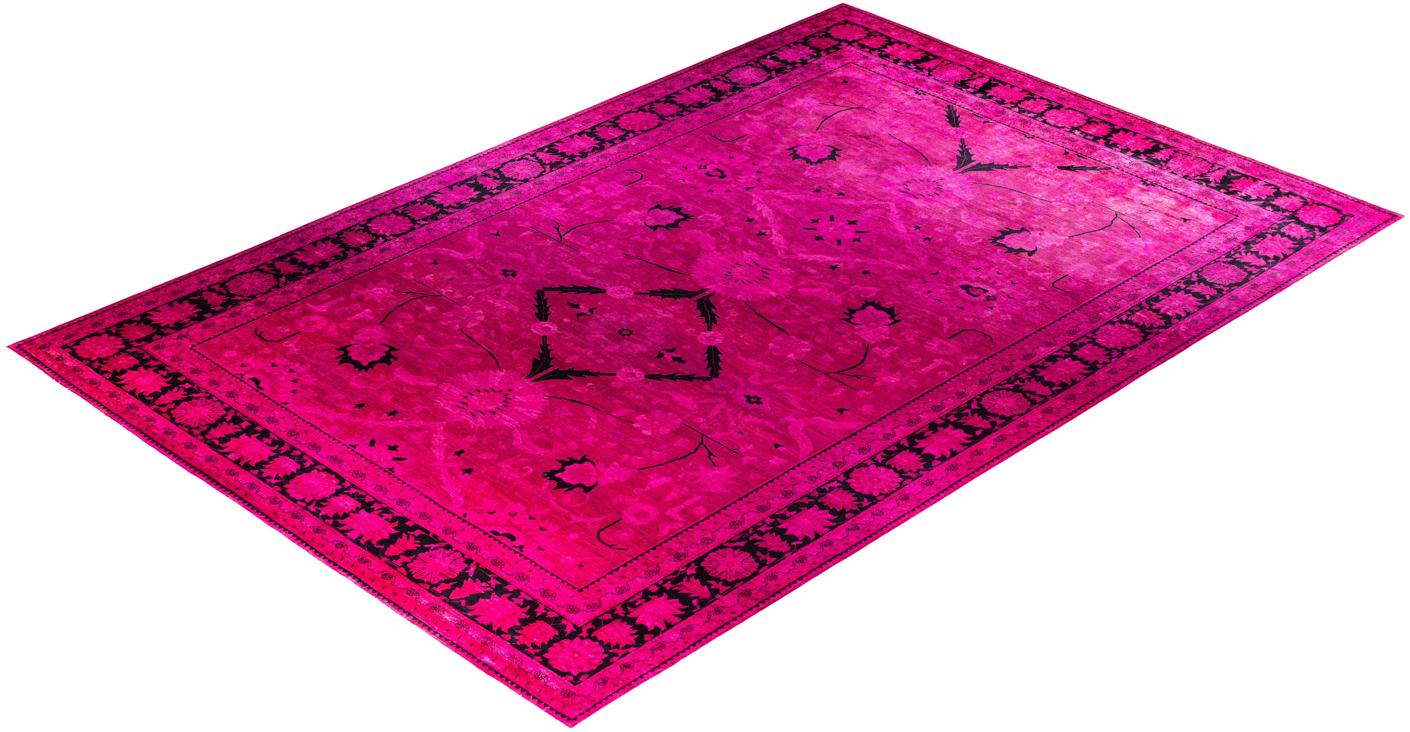 Tappeto Area Rosa in Lana Overdyed One of a-Kind 12' 1