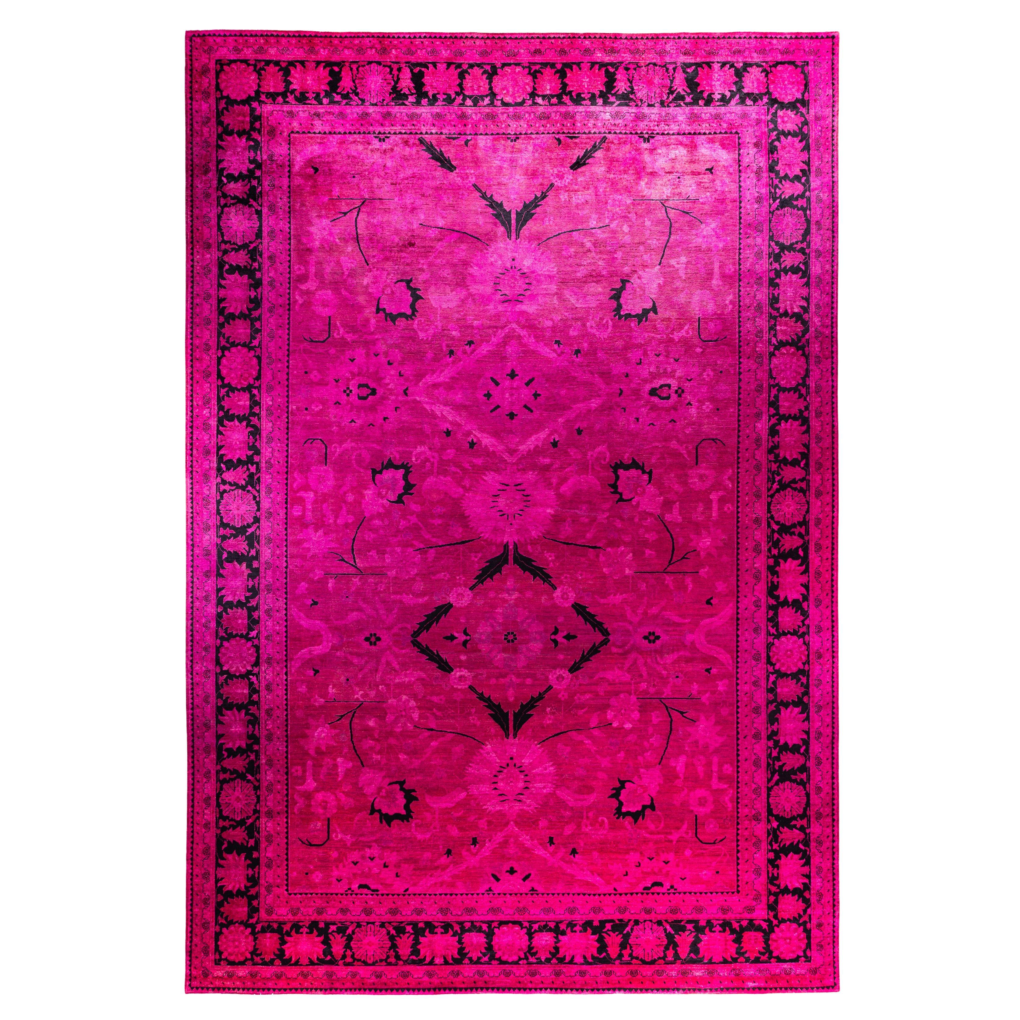 Tappeto Area Rosa in Lana Overdyed One of a-Kind 12' 1" x 17' 8"