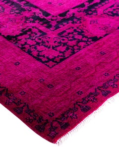 Overdyed One-of-a-Kind Wool Pink Area Rug 12' 1" x 18' 0"