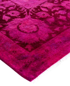 Overdyed One-of-a-Kind Wool Pink Area Rug 12' 2" x 19' 3"