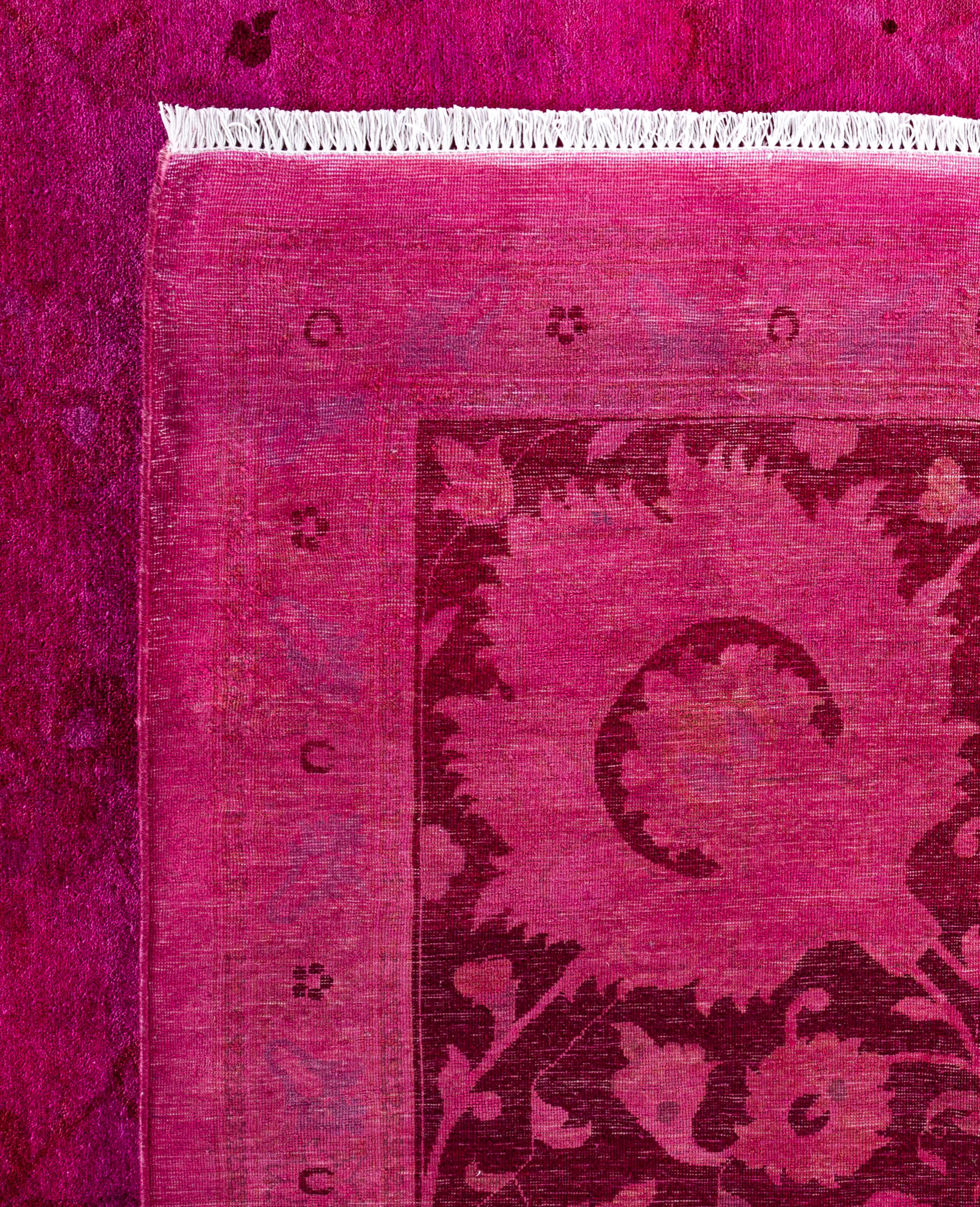 Tapis de sol en laine surteint et unique en son genre rose 12' 2