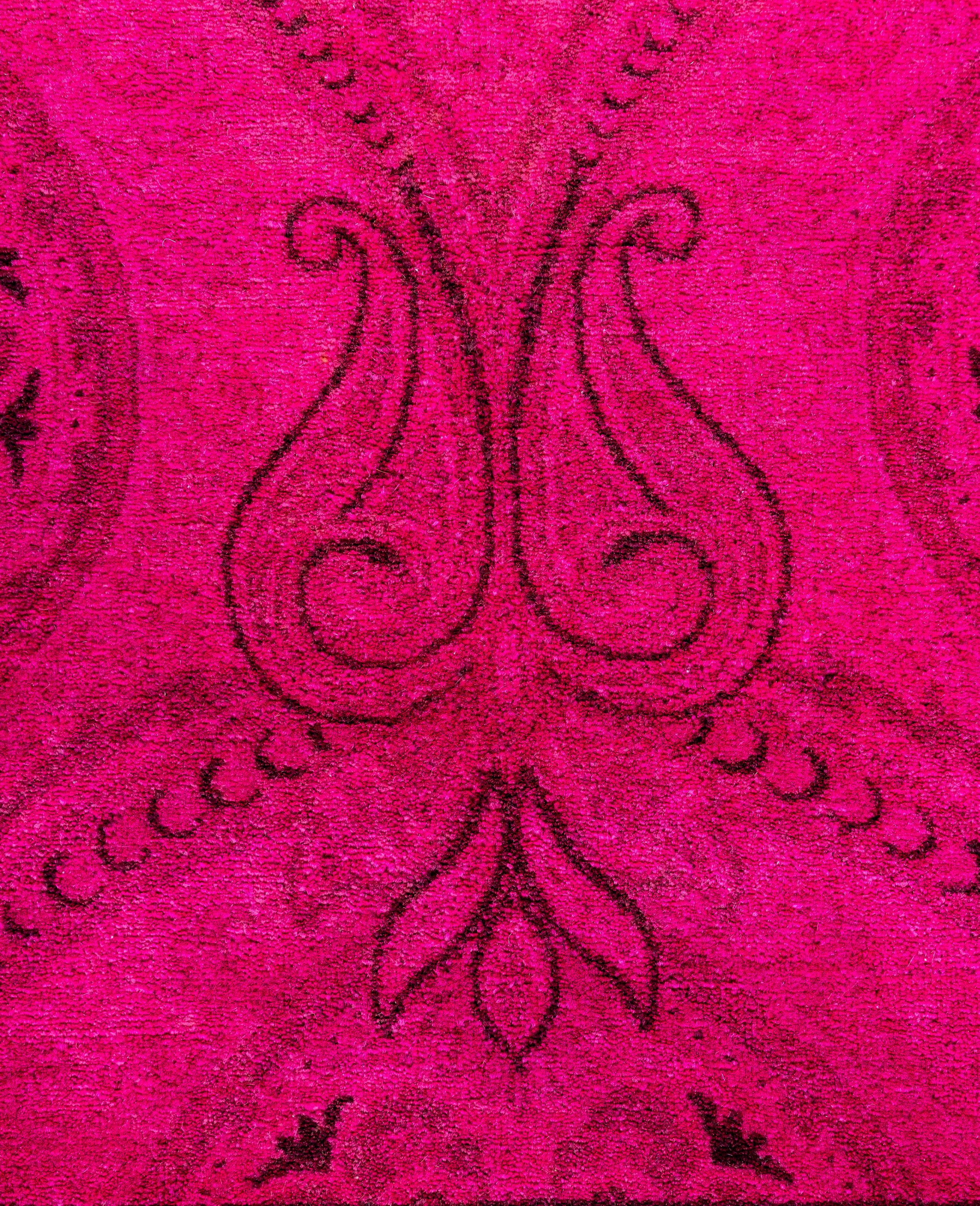 Pakistano Tappeto per l'area rosa in lana Overdyed One-of-a-Kind 2' 8