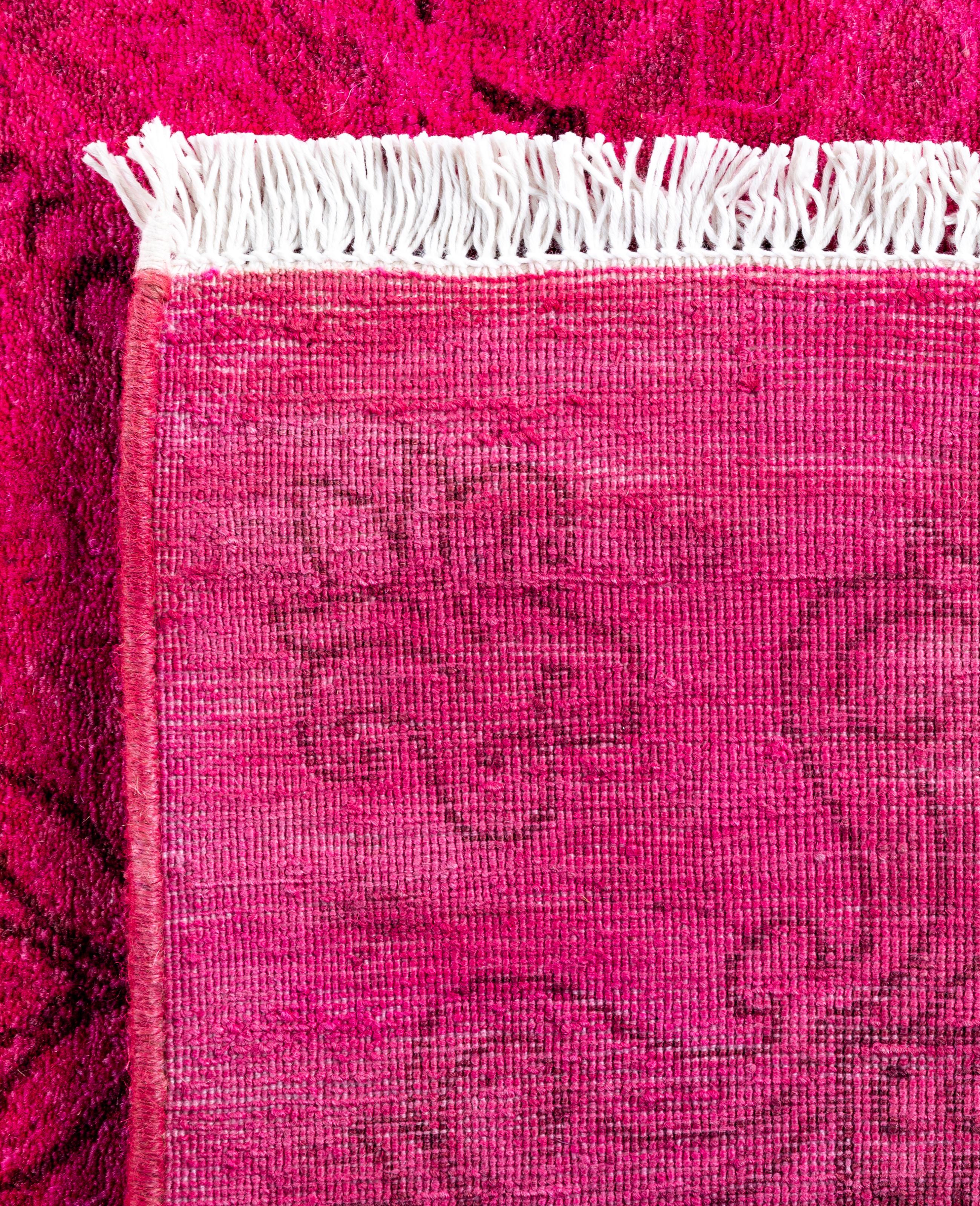 Tappeto per l'area rosa in lana Overdyed One-of-a-Kind 2' 8