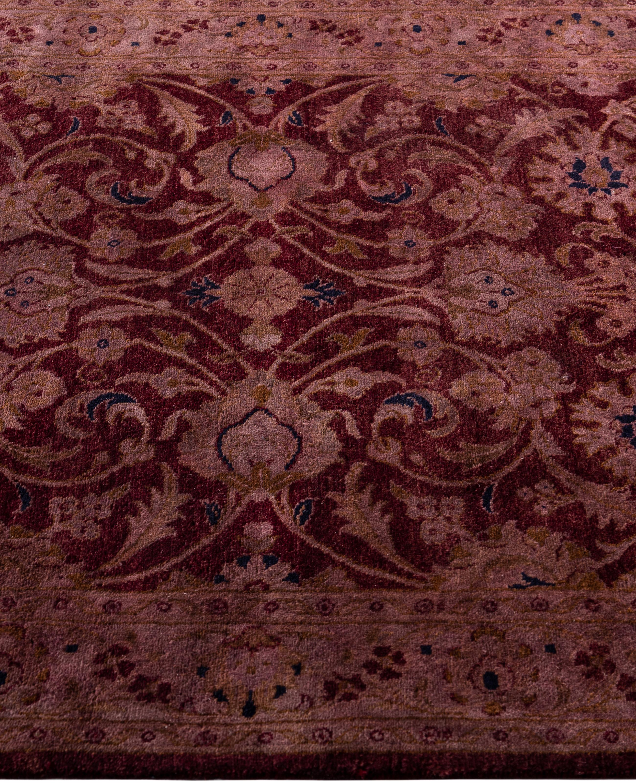 Alfombra de lana Overdyed Única Rosa 3' 0