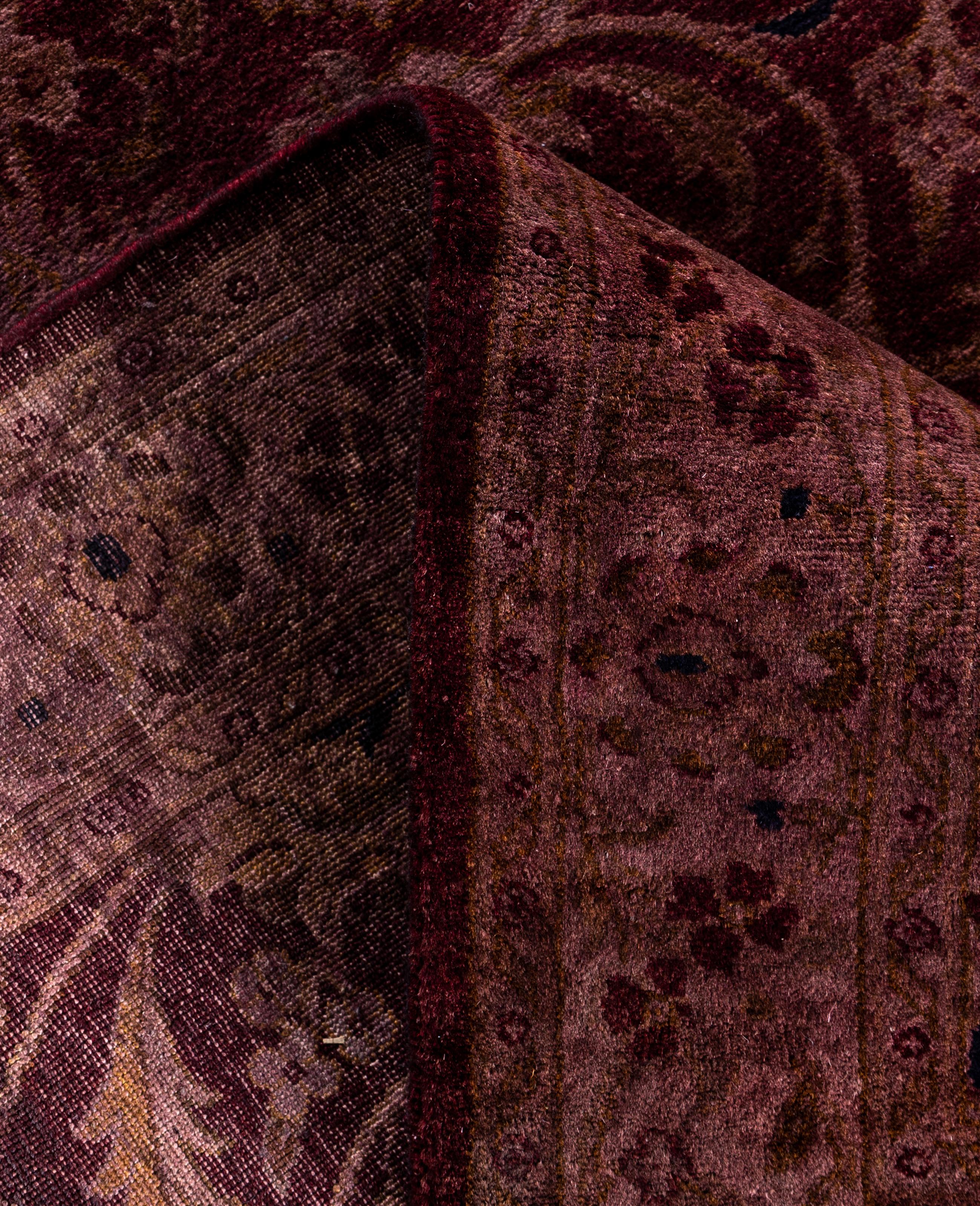 Alfombra de lana Overdyed Única Rosa 3' 0