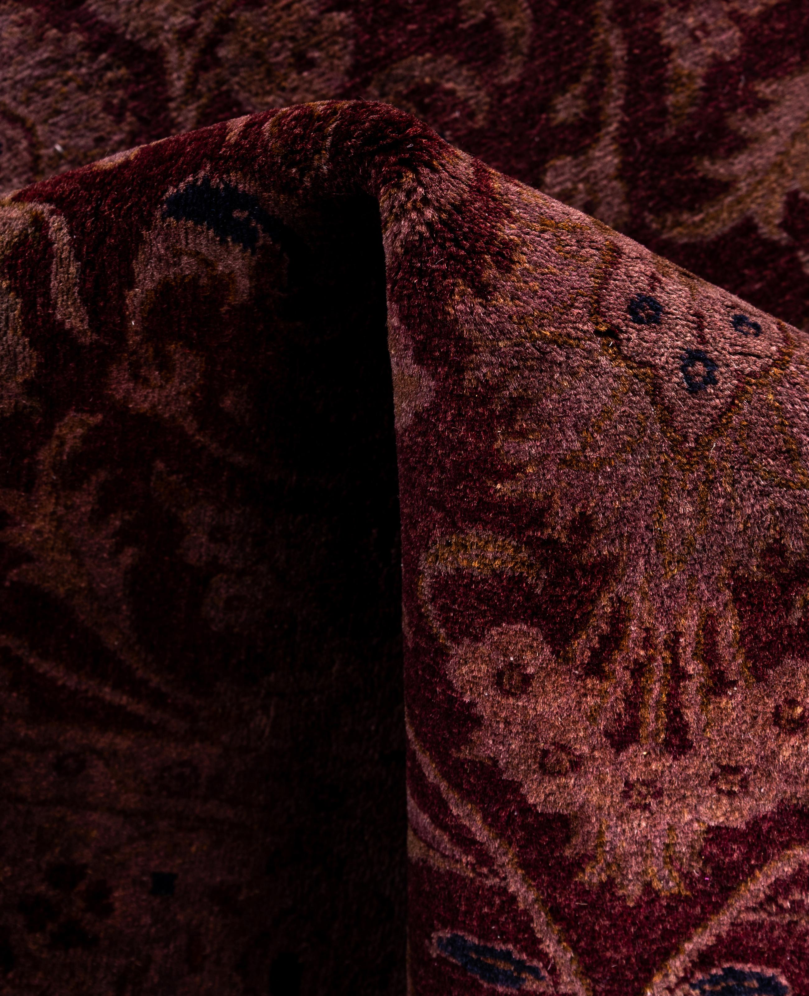 Alfombra de lana Overdyed Única Rosa 3' 0