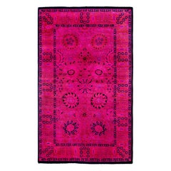 Tappeto per l'area rosa in lana Overdyed One-of-a-Kind 3' 1" x 5' 2"