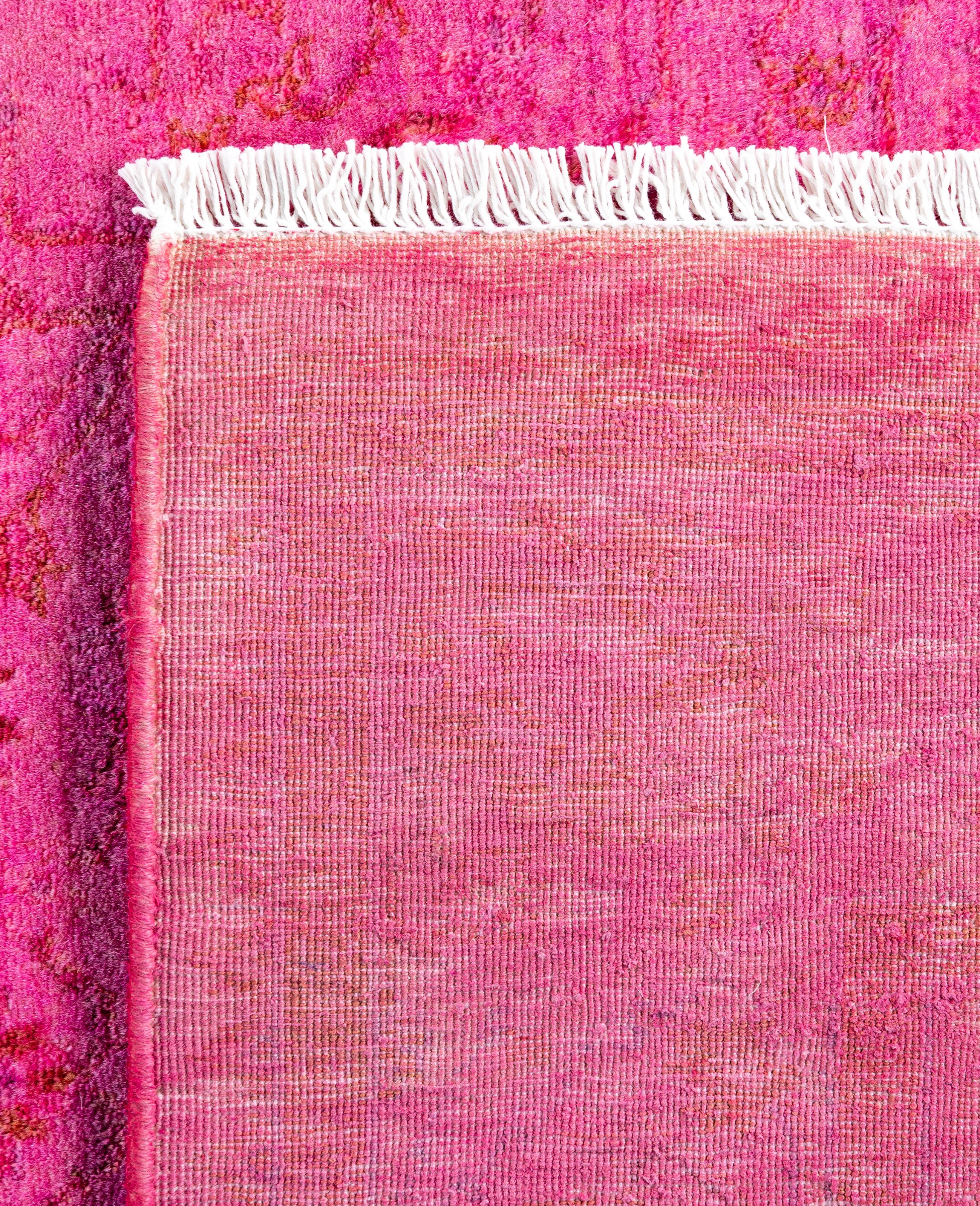 Tappeto Area Rosa in Lana Overdyed One-of-a-Kind 3' 1