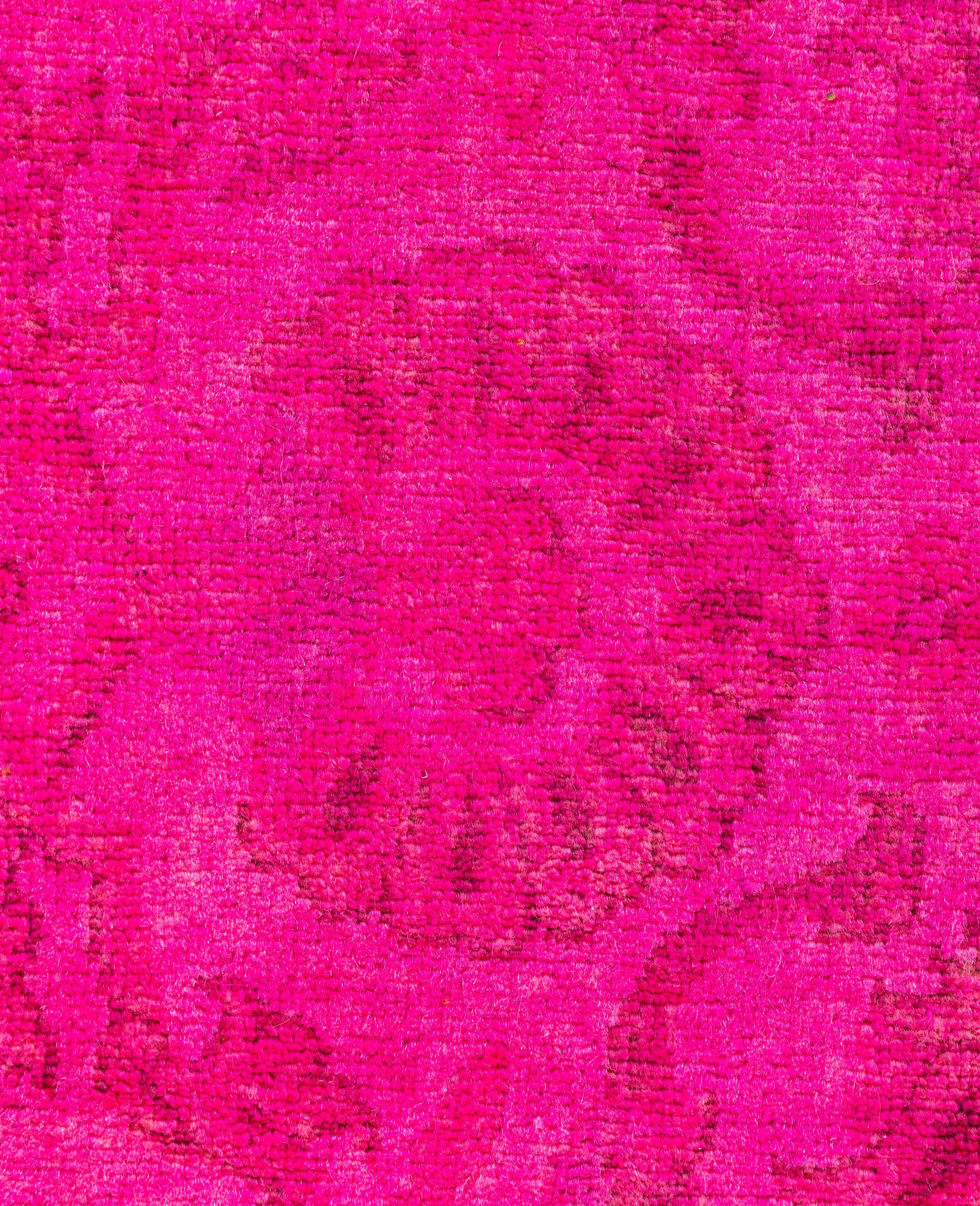 Alfombra de lana Overdyed Única Rosa 4' 0
