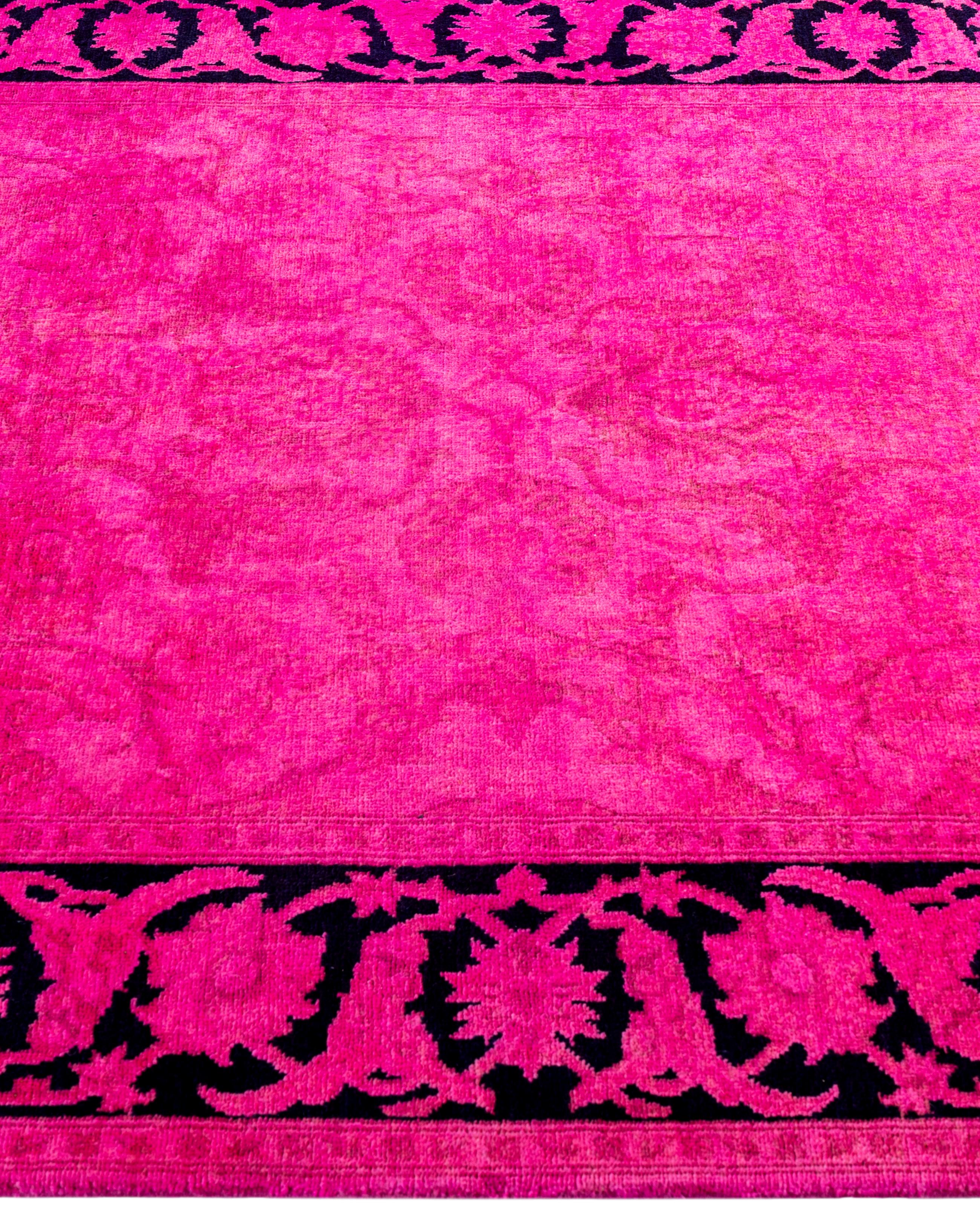 Alfombra de lana Overdyed Única Rosa 4' 0