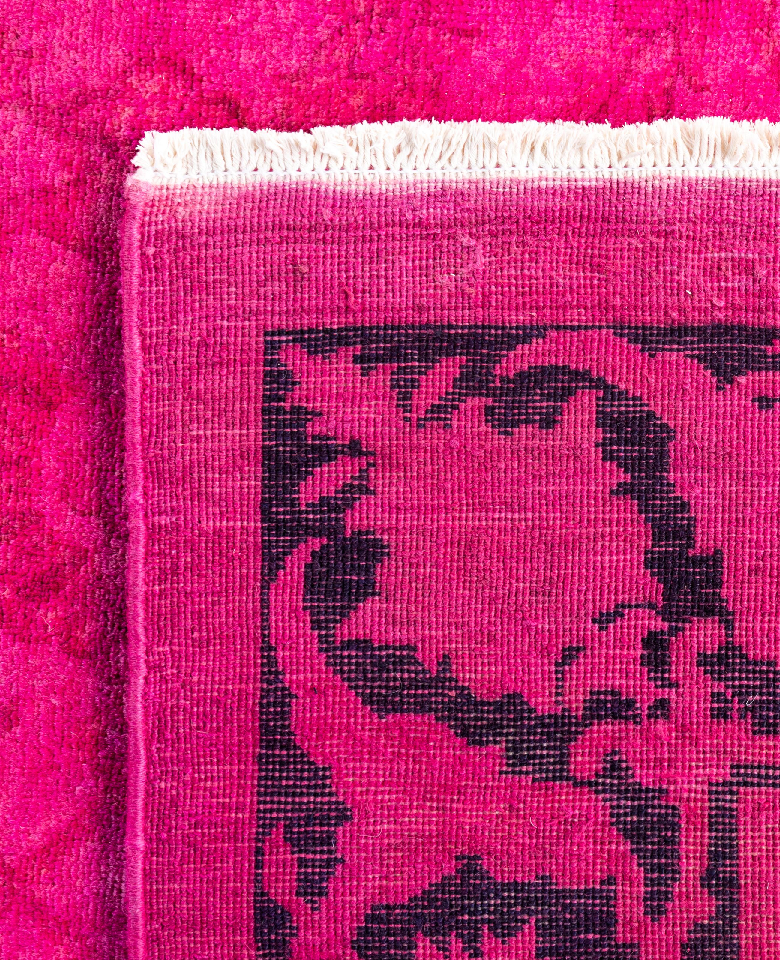 Alfombra de lana Overdyed Única Rosa 4' 0