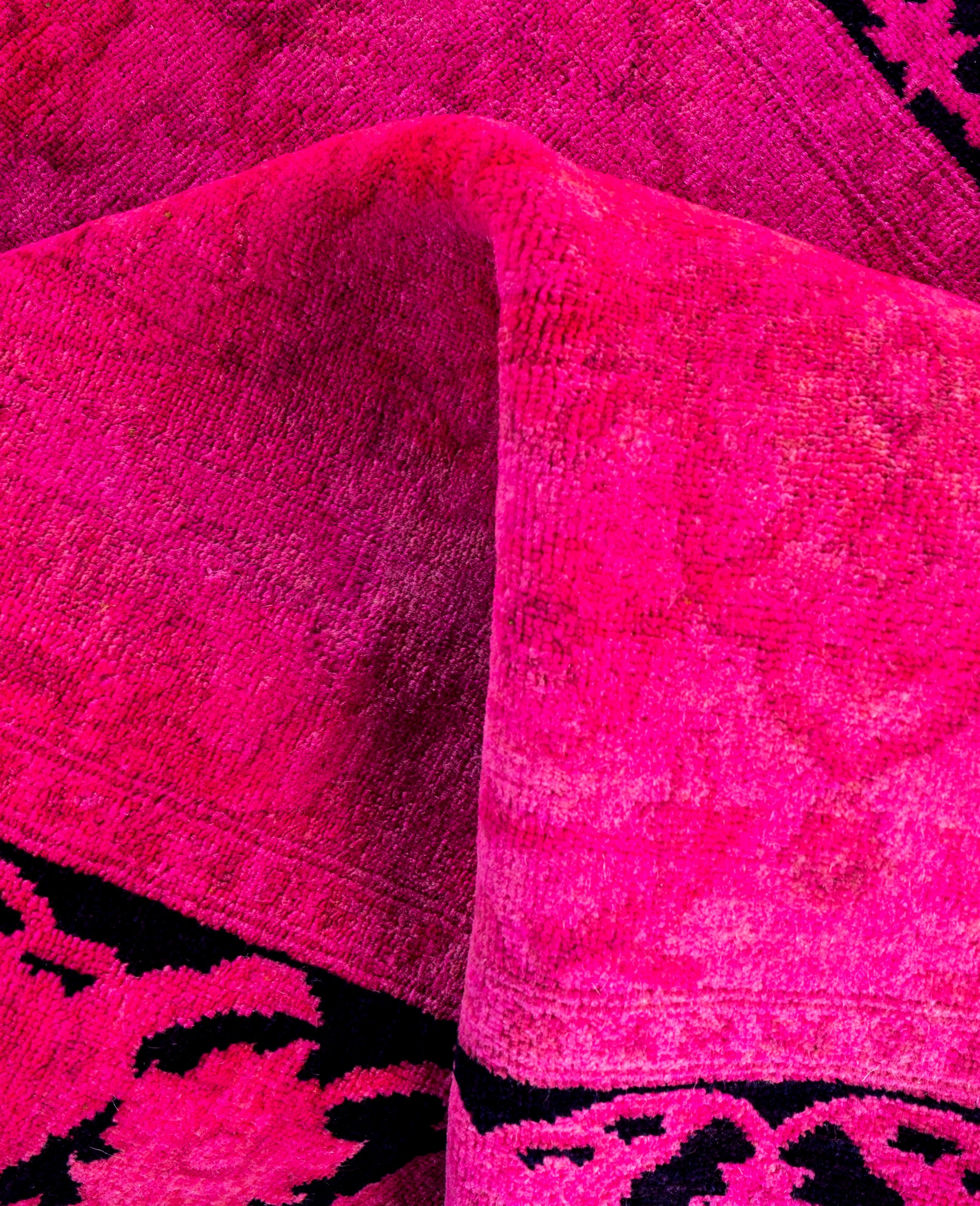 Alfombra de lana Overdyed Única Rosa 4' 0