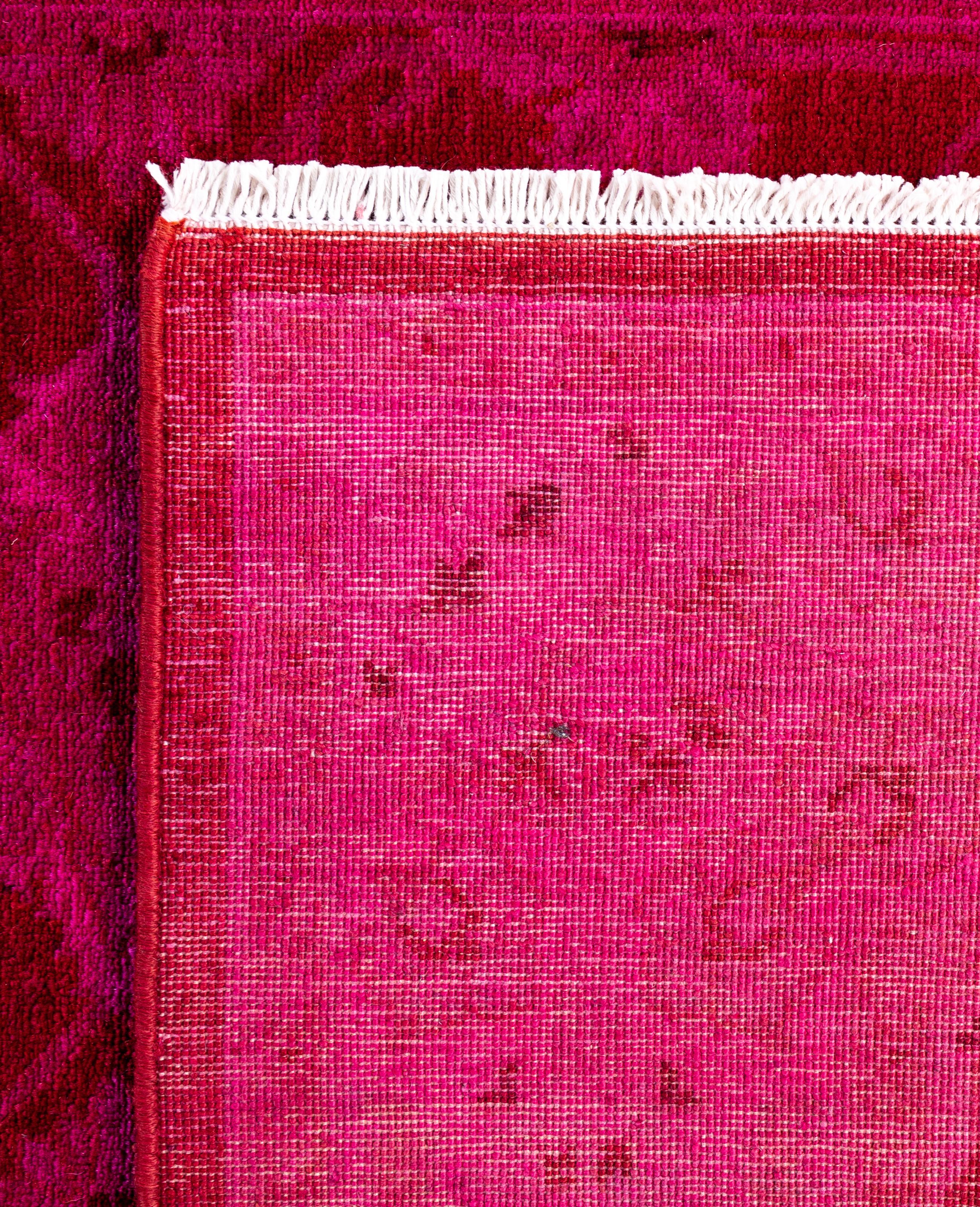 Alfombra de lana Overdyed Única Rosa 4' 1