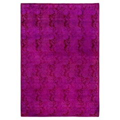 Overdyed One-of-a-Kind Wool Pink Area Rug 4' 8" x 6' 9"
