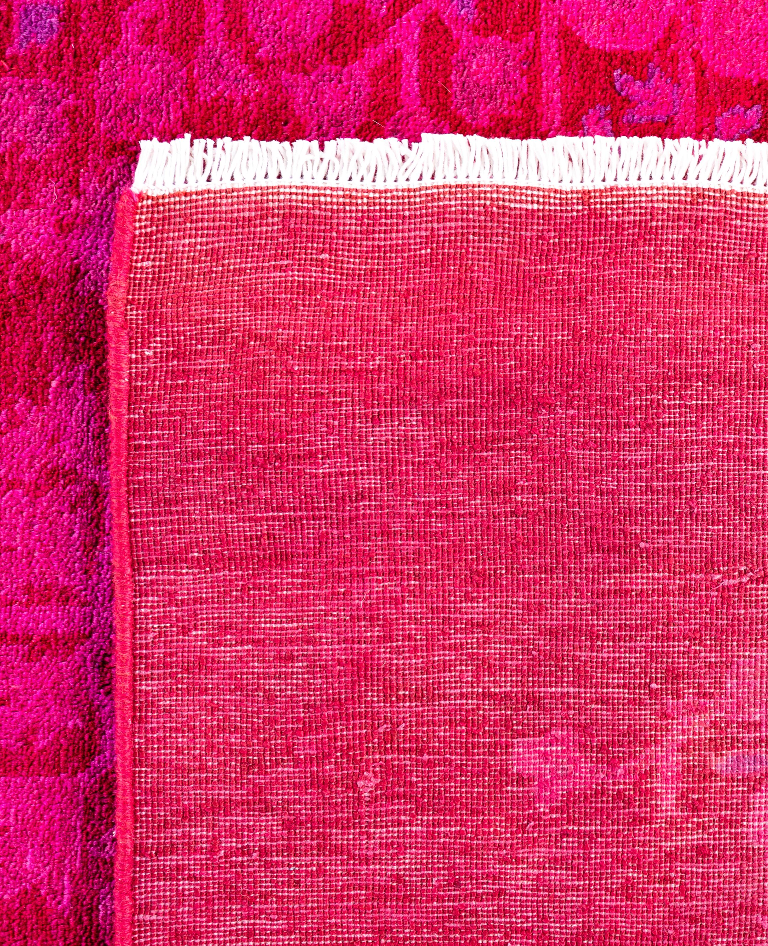Overdyed One-of-a-Kind Wool Pink Area Rug 4' 9