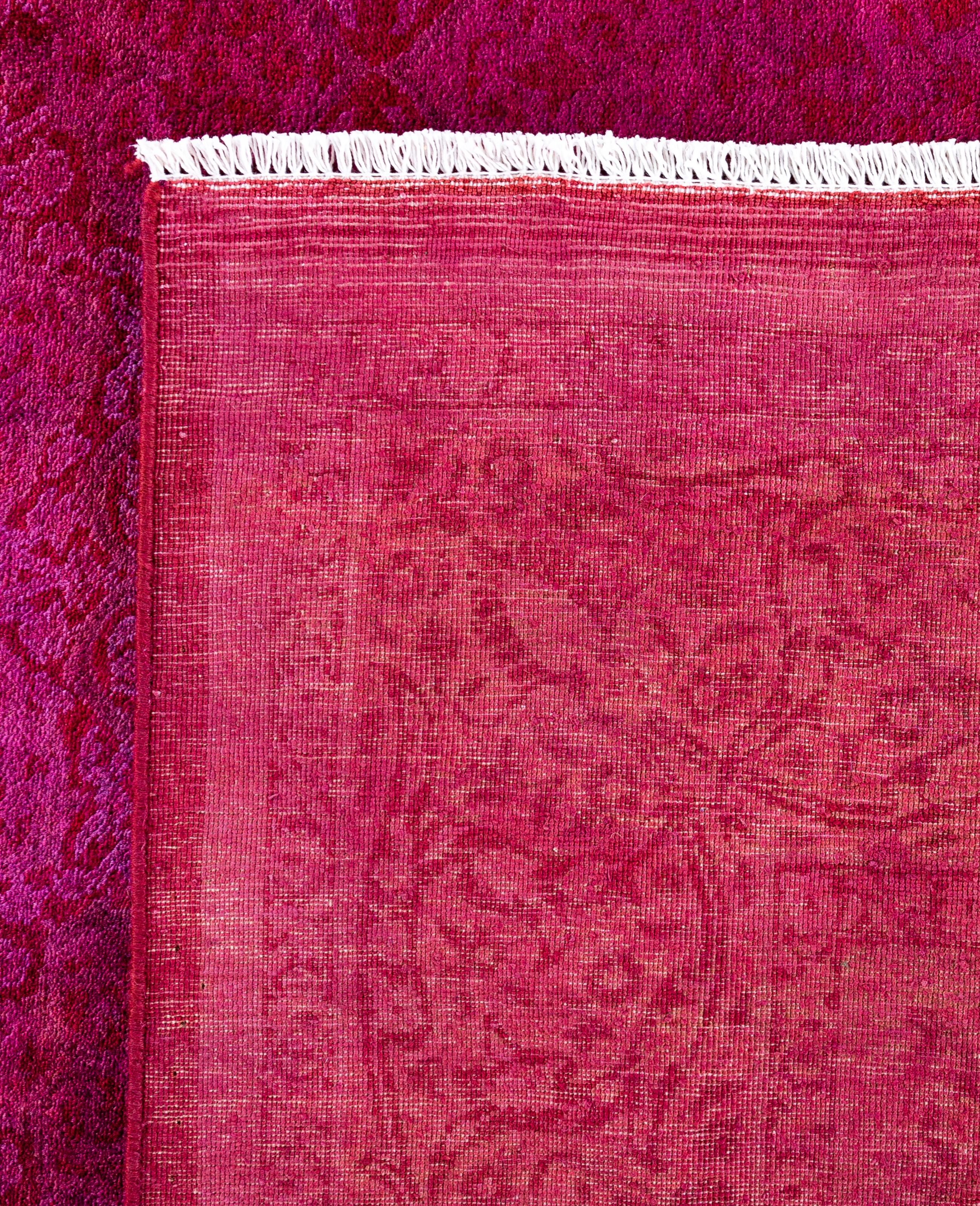 Tapis de sol en laine surteint unique en son genre rose 6' 0