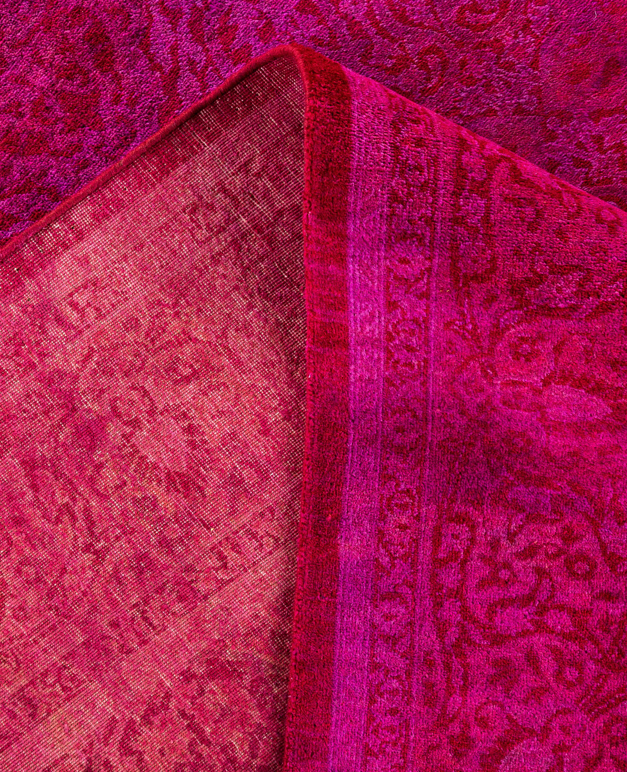 XXIe siècle et contemporain Tapis de sol en laine surteint unique en son genre rose 6' 0