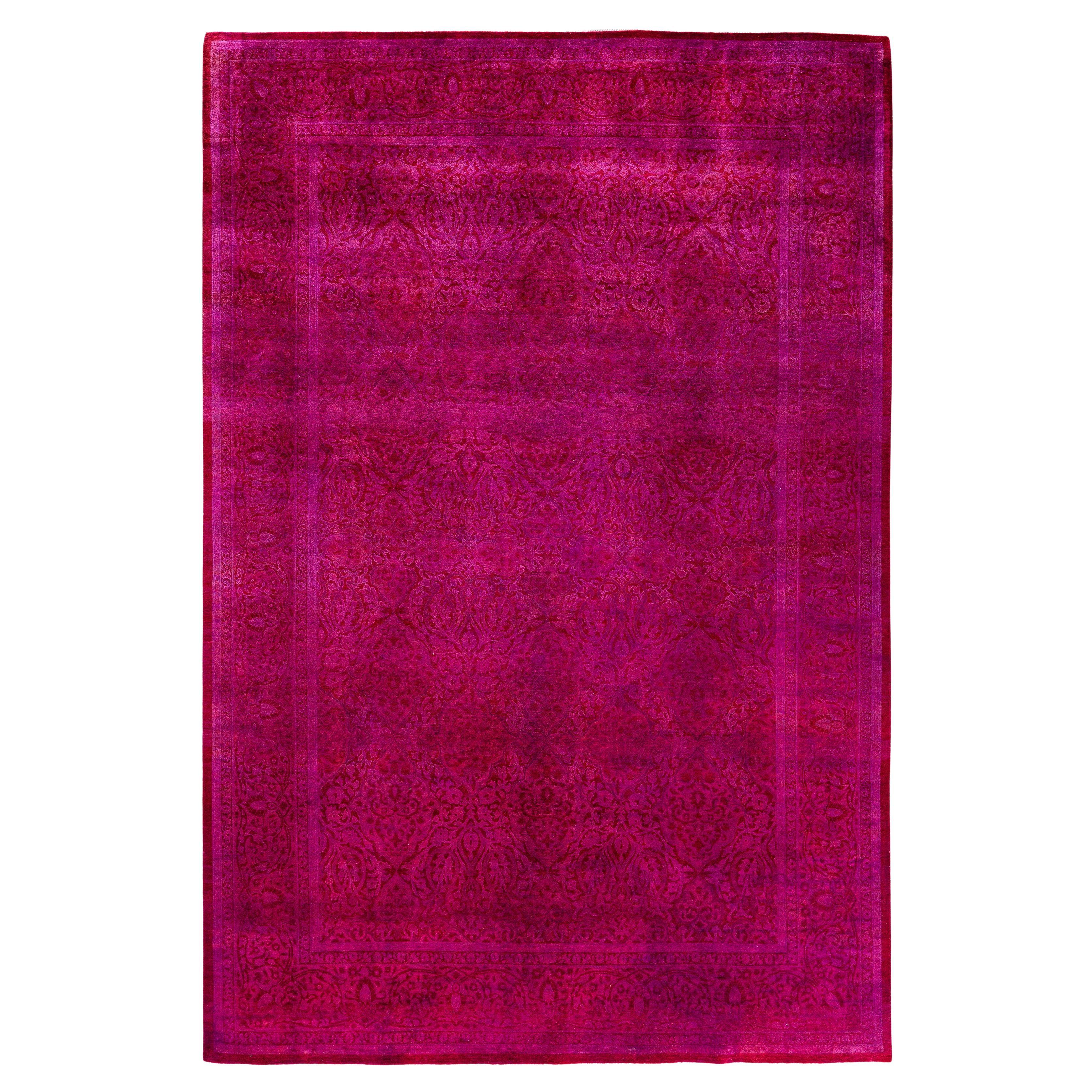 Tappeto da giardino Overdyed One of a-Kind Wool Pink 6' 0" x 9' 2"