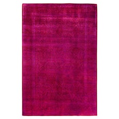 Tapis de sol en laine surteint unique en son genre rose 6' 0" x 9' 2"