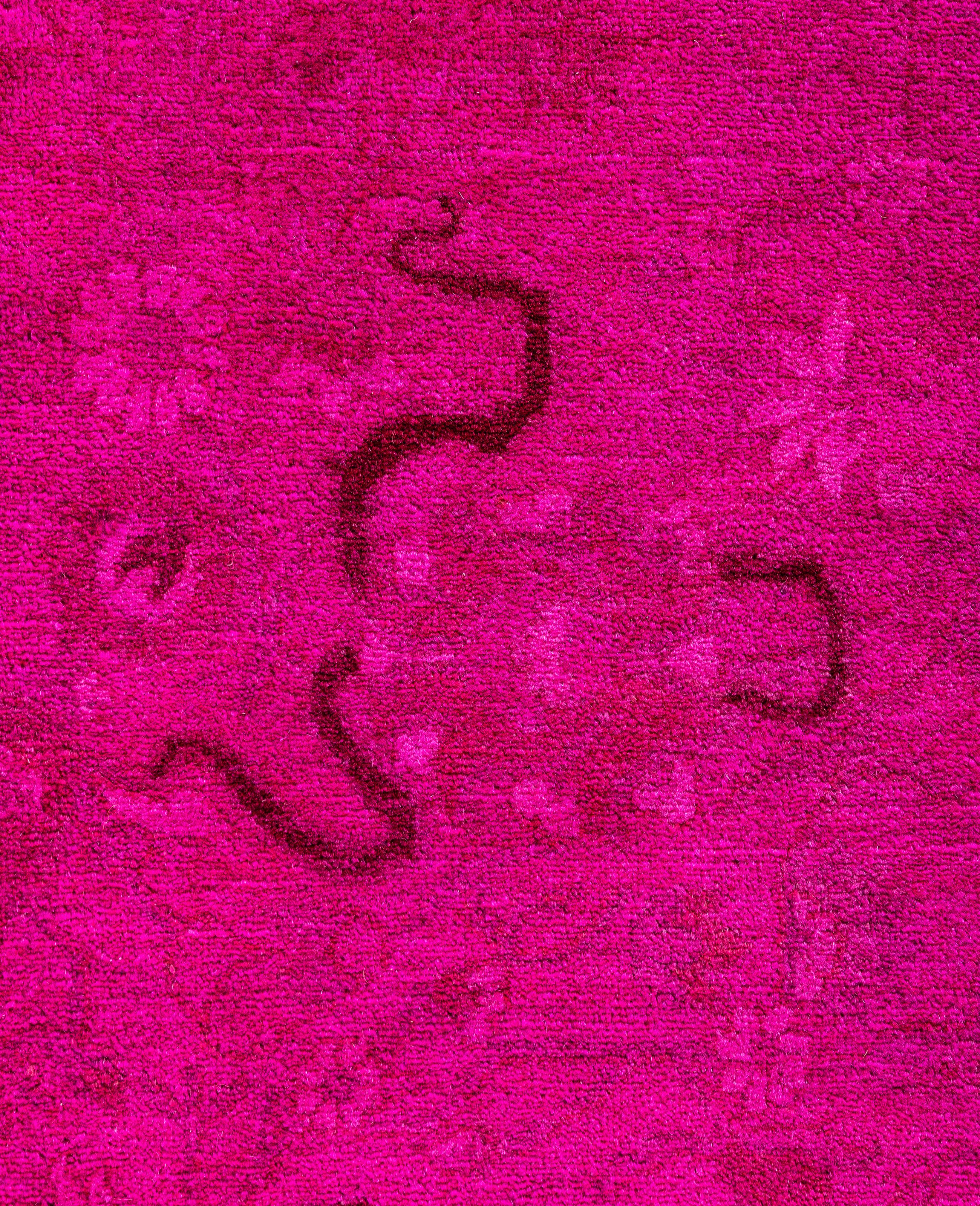 Alfombra de lana Overdyed Única Rosa 8' 0