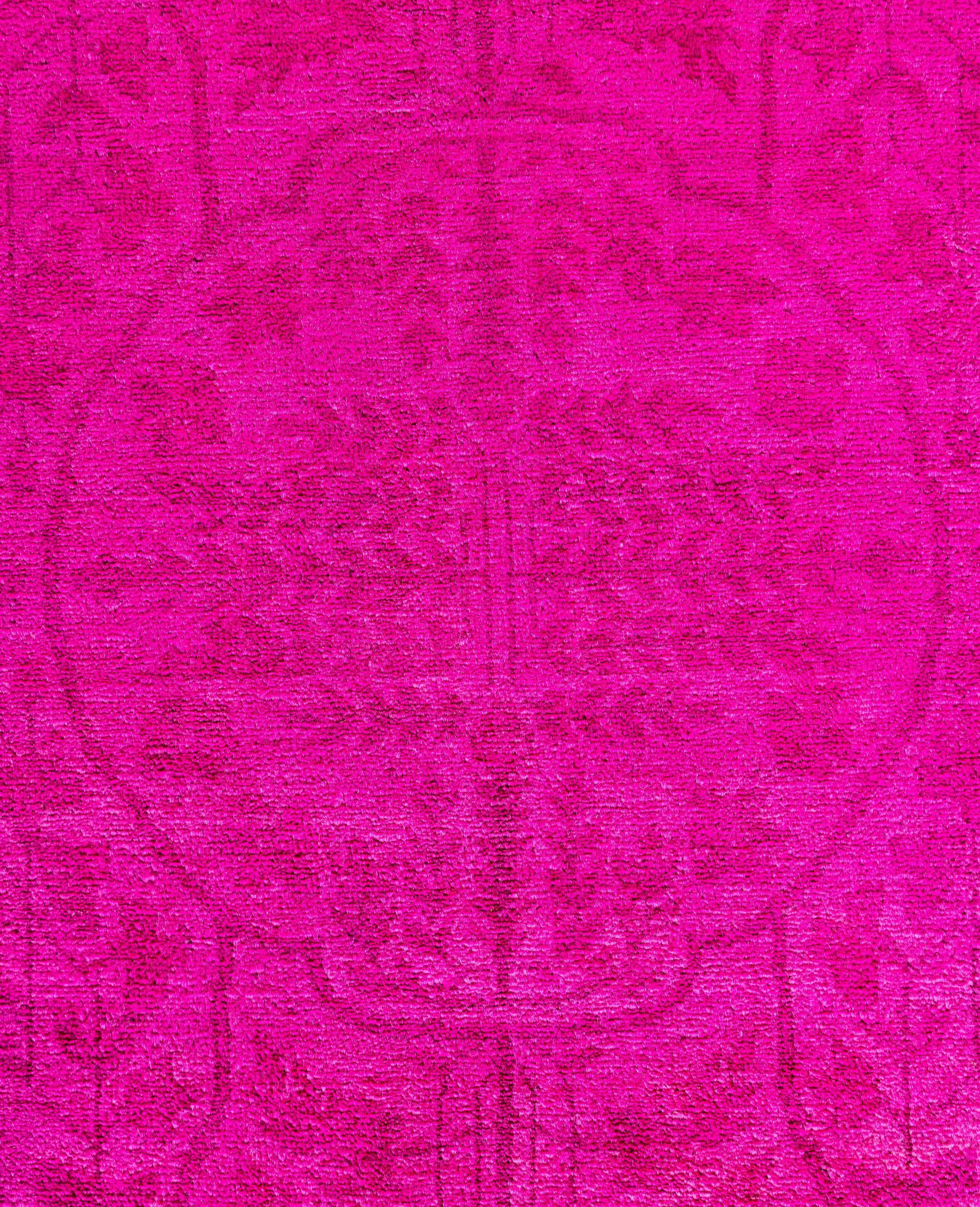 Pakistanais Tapis de sol en laine surteint et unique en son genre rose 8' 0
