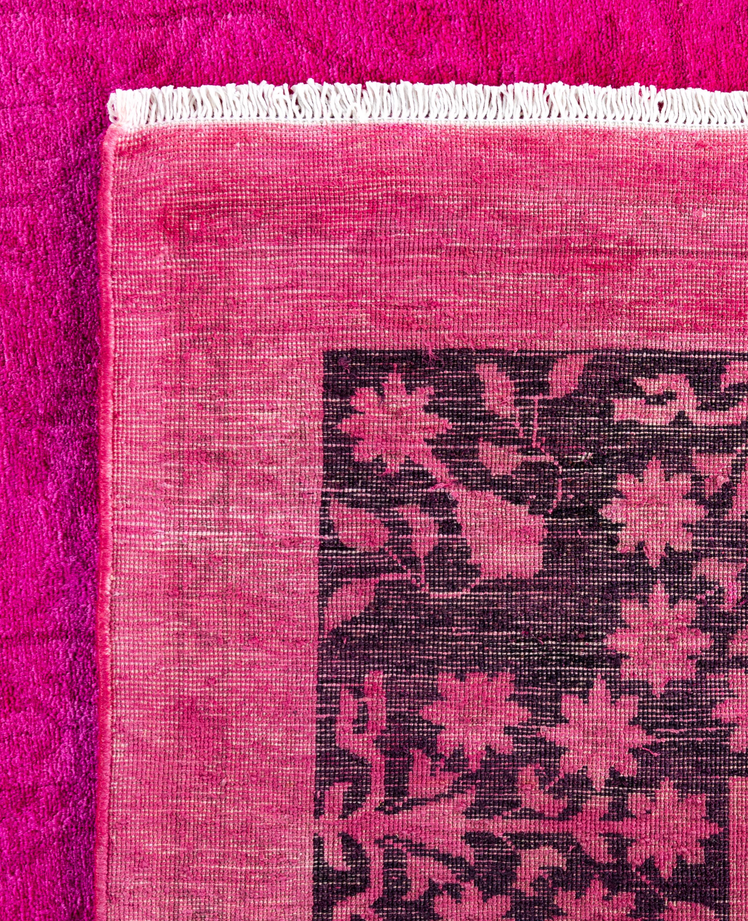 Tapis de sol en laine surteint et unique en son genre rose 8' 0
