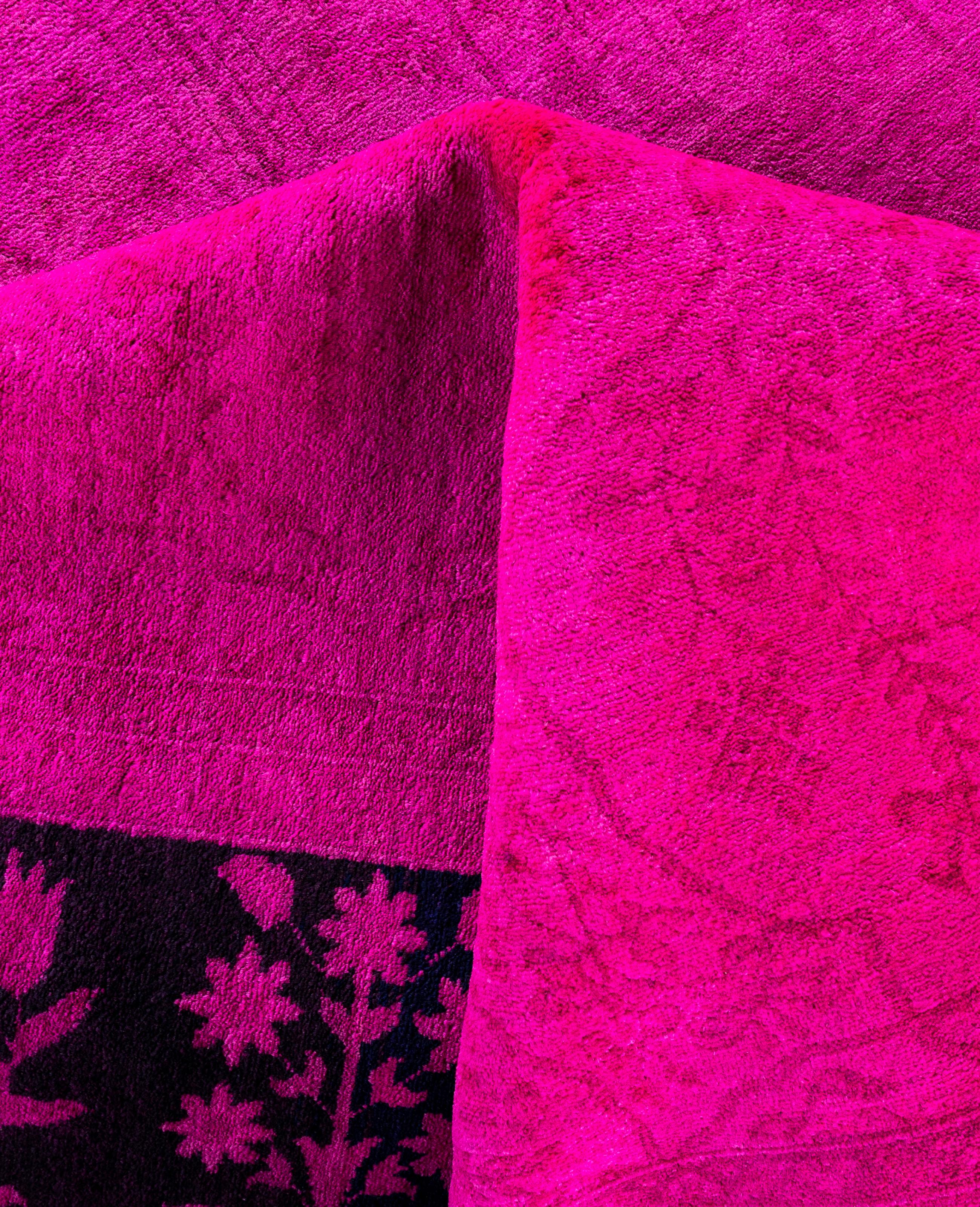 Laine Tapis de sol en laine surteint et unique en son genre rose 8' 0