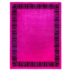 Tapis de sol en laine surteint et unique en son genre rose 8' 0" x 10' 5"